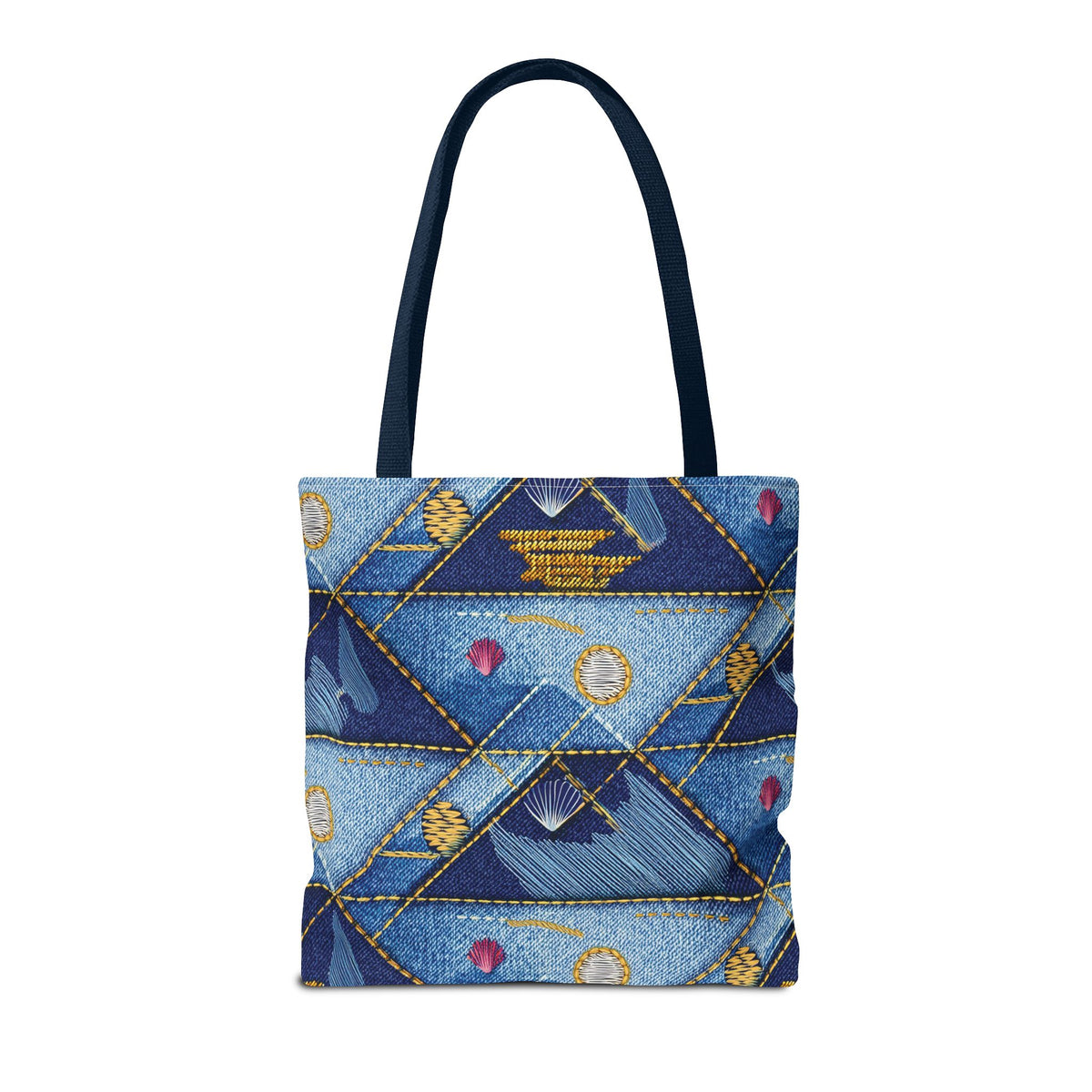 Denim Fabric Imitation Print Unisex Canvas Bag Poly Spun 3 Sizes Tote Bag 182-23