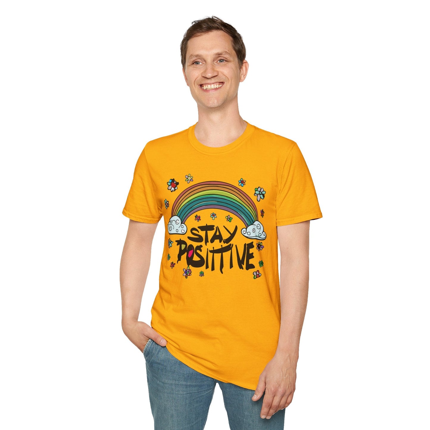Positive Slogan T Shirt Unisex Softstyle Tee With Positive Words And Good Quotes Gildan 64000