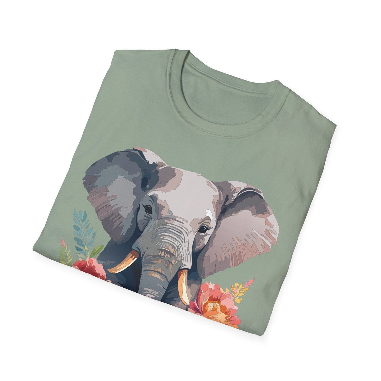 Elephant T Shirt Unisex Gildan Softstyle 64000 100 Percent Ring Spun Cotton Casual Tee