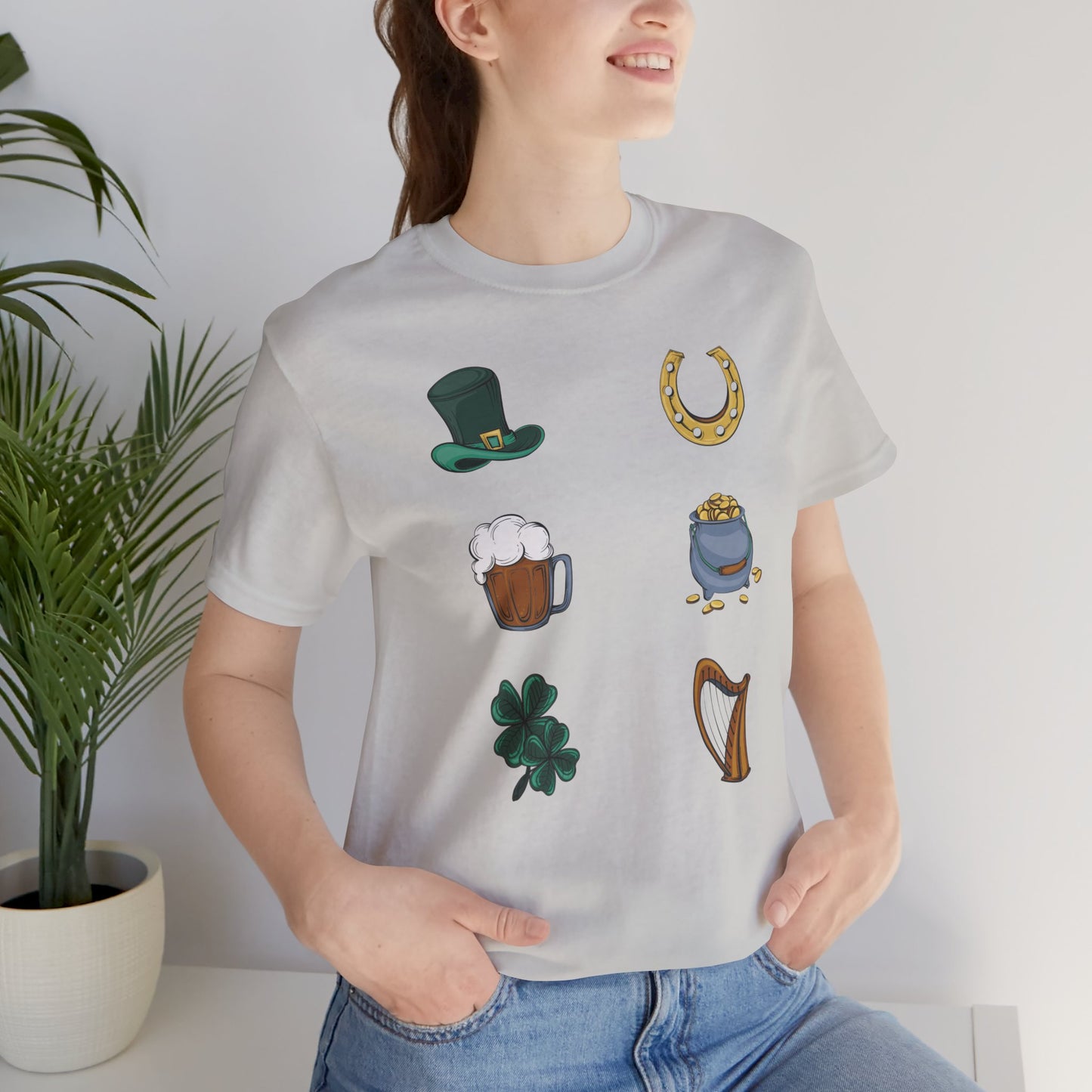 Unisex Cotton Tee Shirt with Lucky Prints