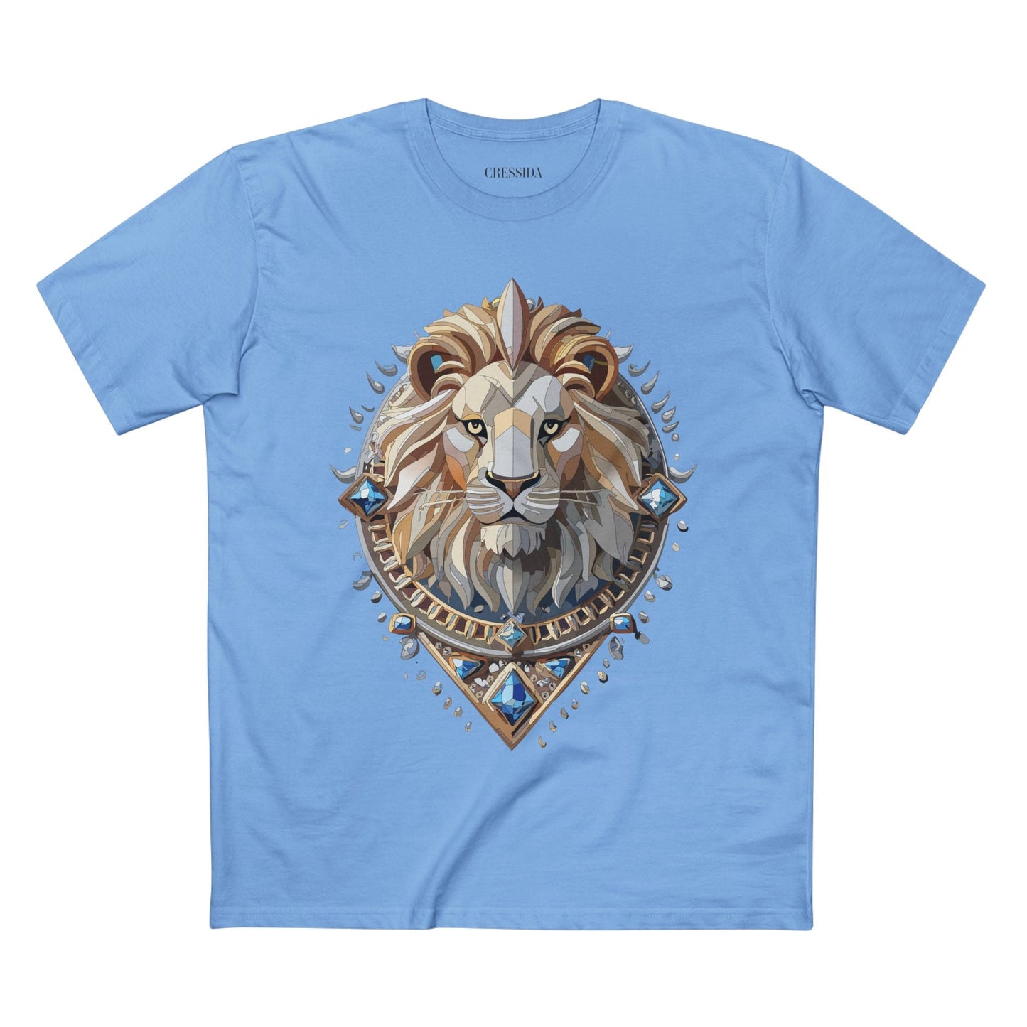 Lion Graphic Unisex 100 Cotton Tee With Unique Animal Golden Medallion Art Design 7