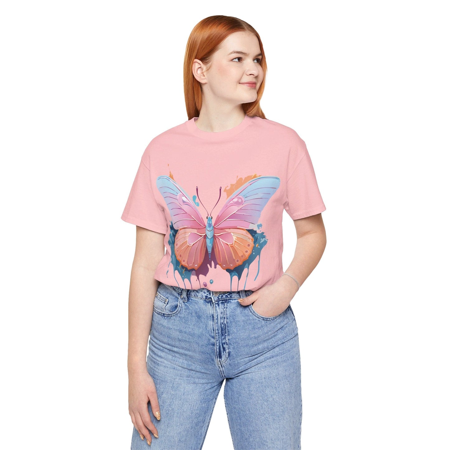 Butterfly Graphic Tee Unisex Short Sleeve Adelpha Vintage Art Shirt