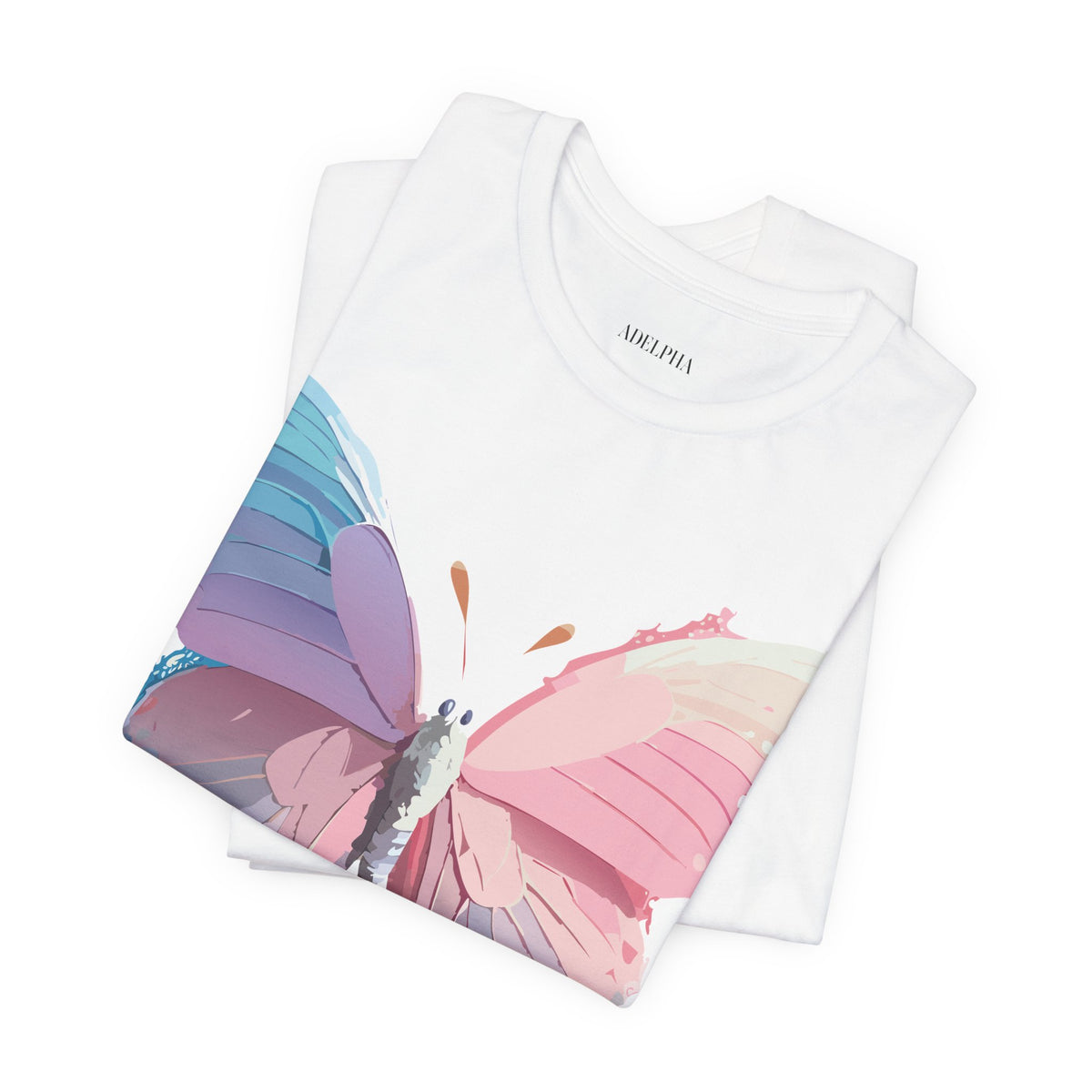 Butterfly Graphic Unisex Cotton Bella+Canvas Tee with Floral Art Design m08