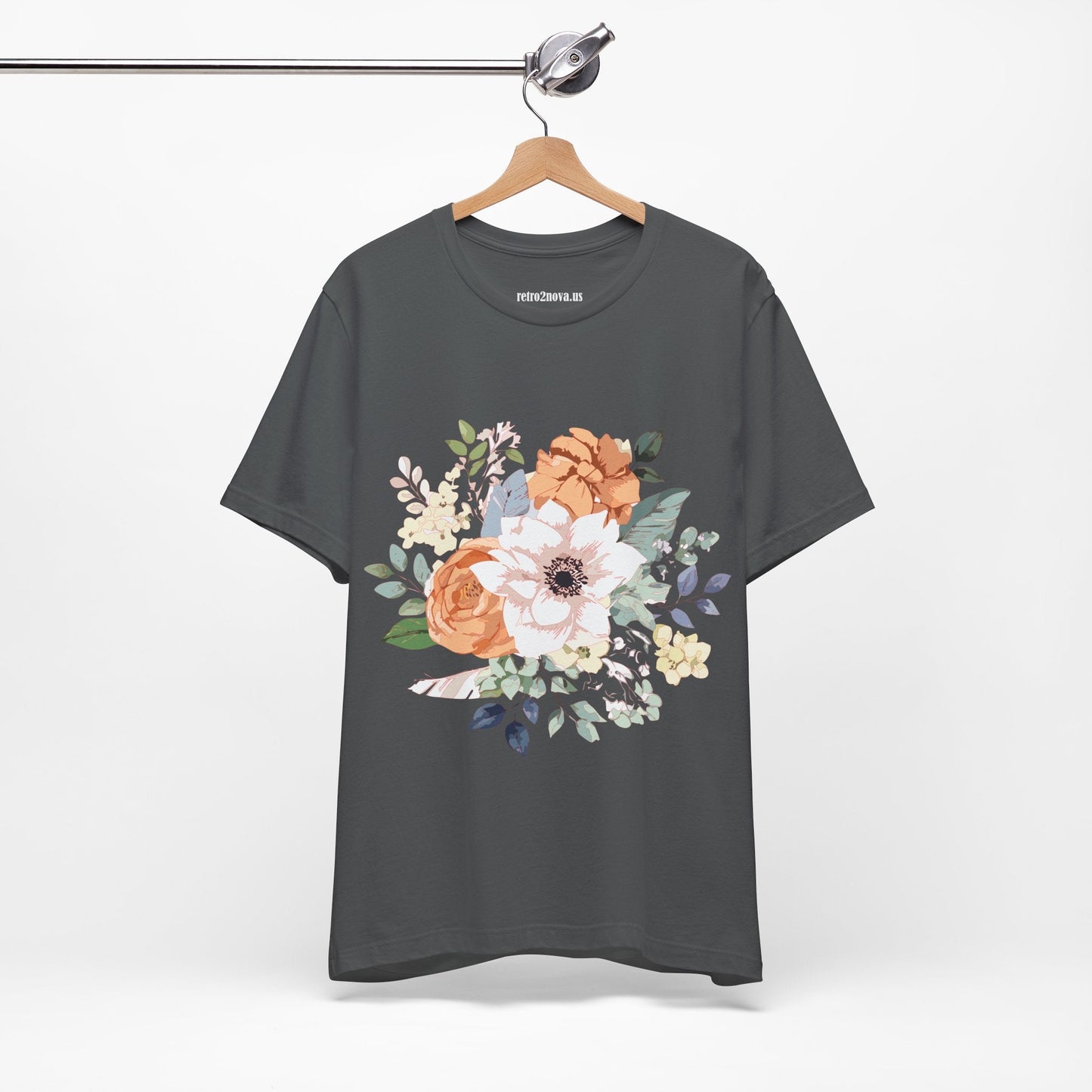 Unisex Floral Shirt Jersey Short Sleeve Tee Lightweight Breathable Flowers Collection Retro2Nova