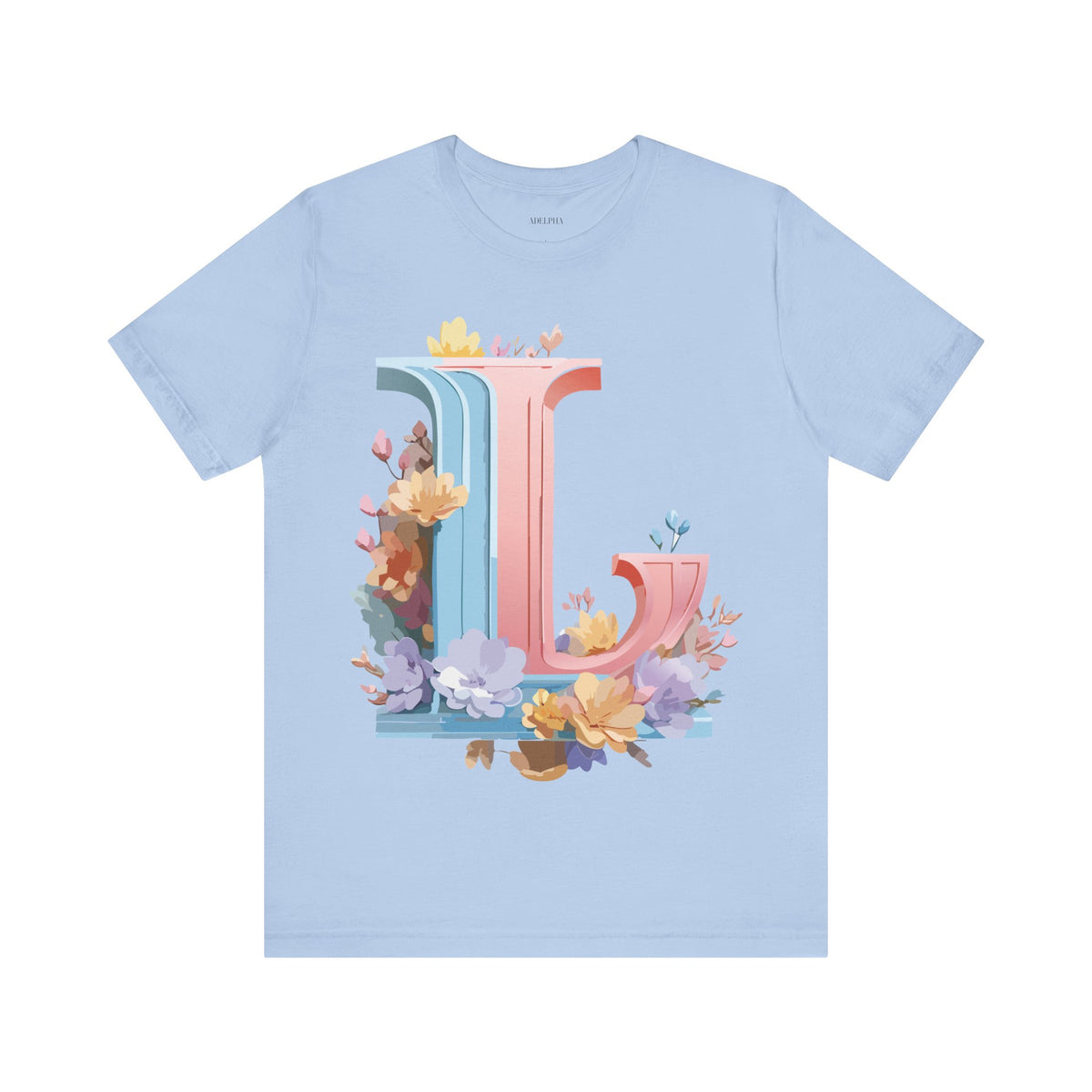 Letter L Graphic Unisex Cotton Bella+Canvas Tee with Art Letter Design