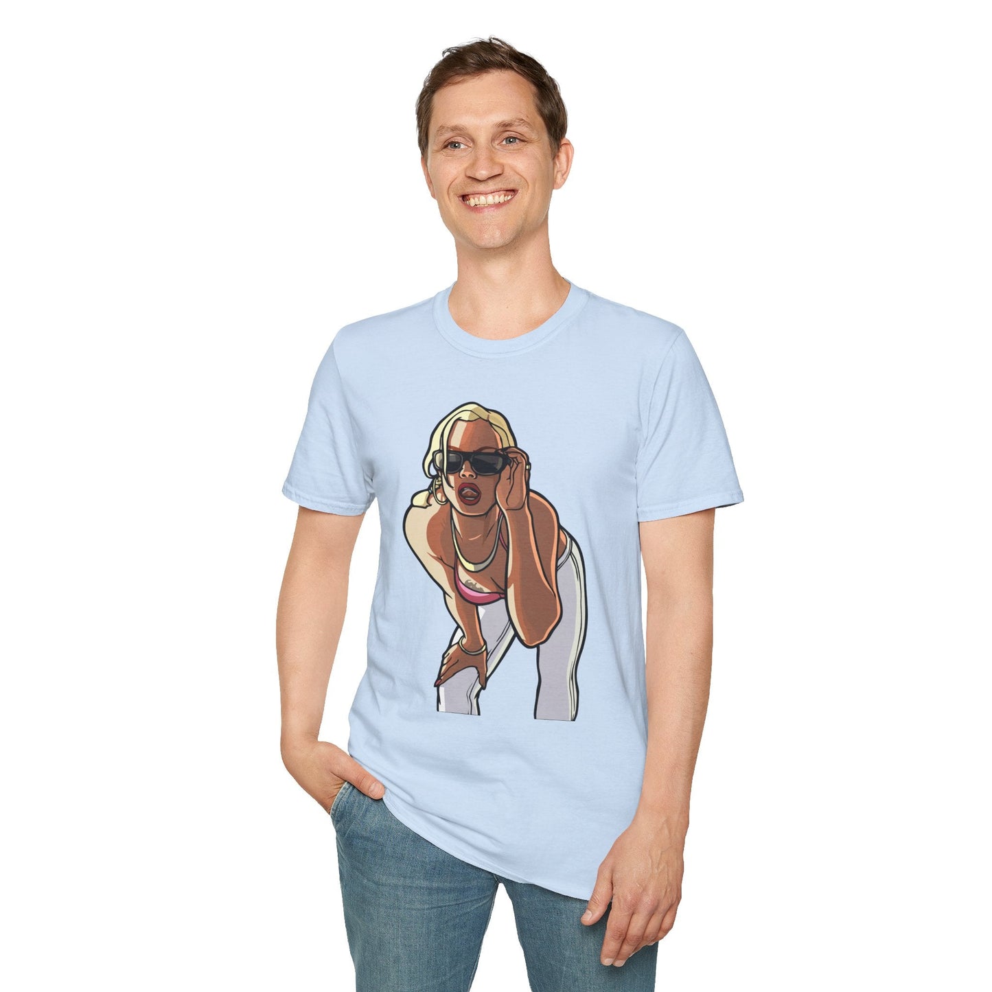 Cartoon Animation T Shirt Funny Tee Unisex Gildan Softstyle 64000 100 Percent Ring Spun Cotton