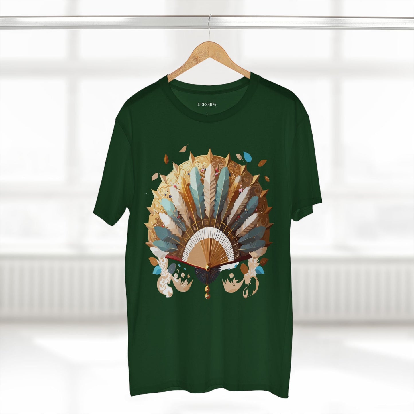 Antique Fan Graphic Design T-Shirt Unisex 100 Cotton Floral Carnival Artwork Tee 7