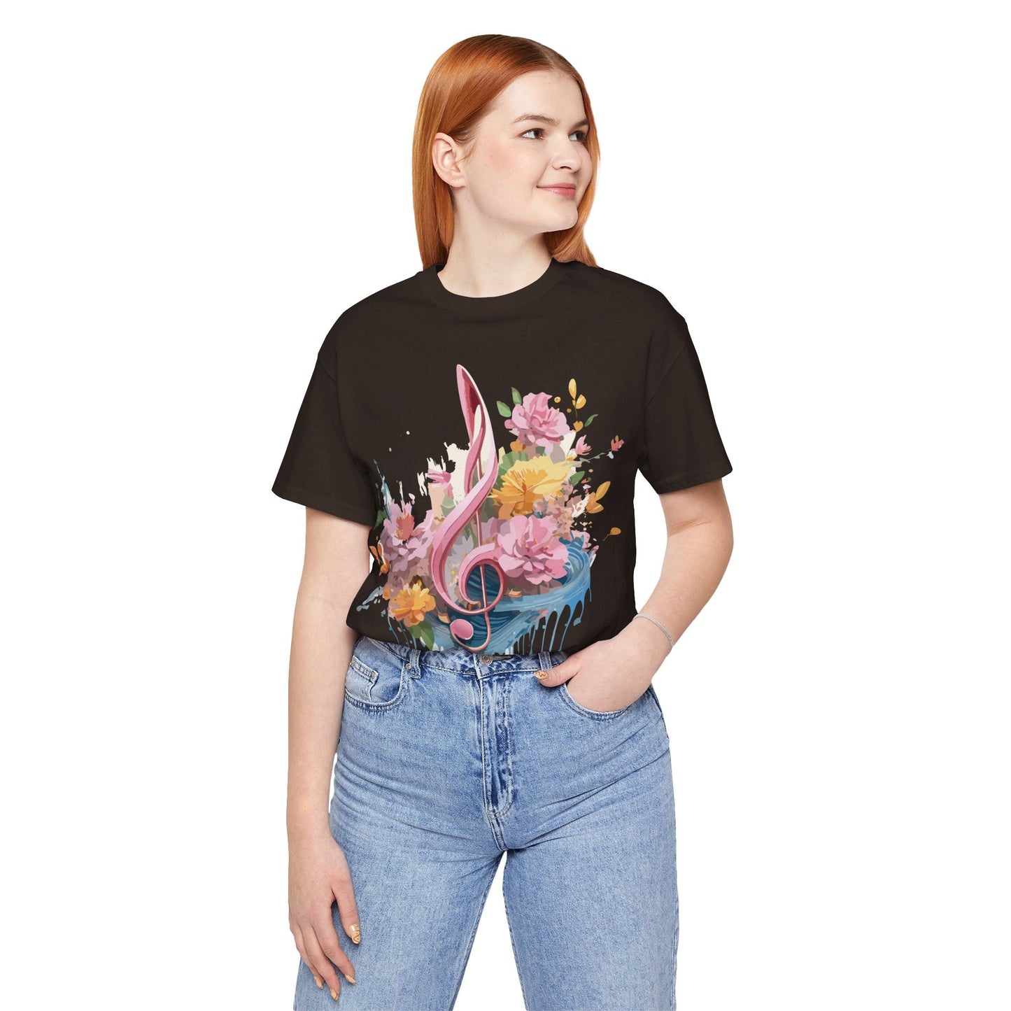 Music Graphic Unisex 100 Cotton Vintage Art with Musical Elements Tee 139