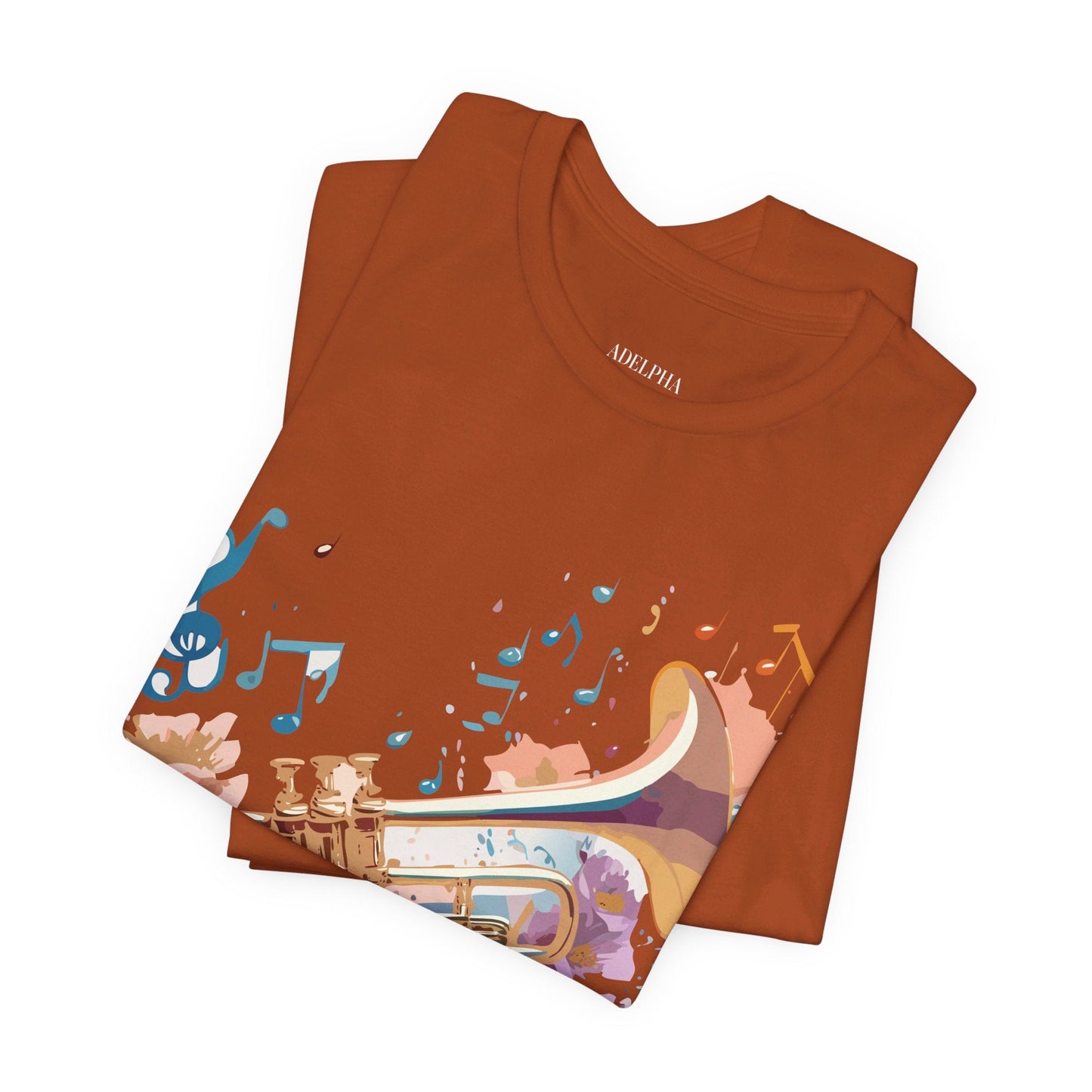 Music Graphic Unisex 100 Cotton Vintage Art with Musical Elements Tee 132