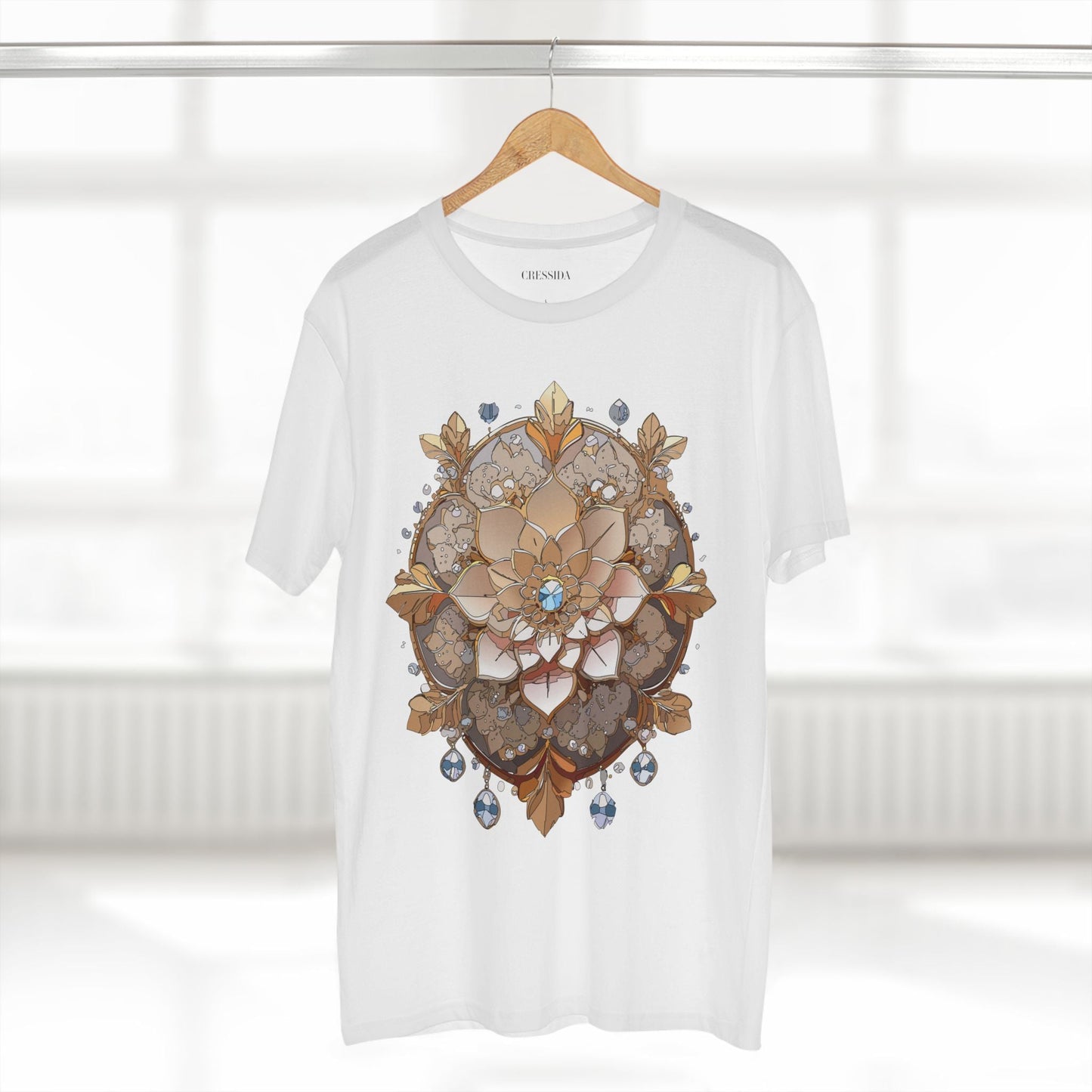 Floral Graphic T-Shirt Unisex 100 Cotton Art Design with Antique Flowers Tee 17