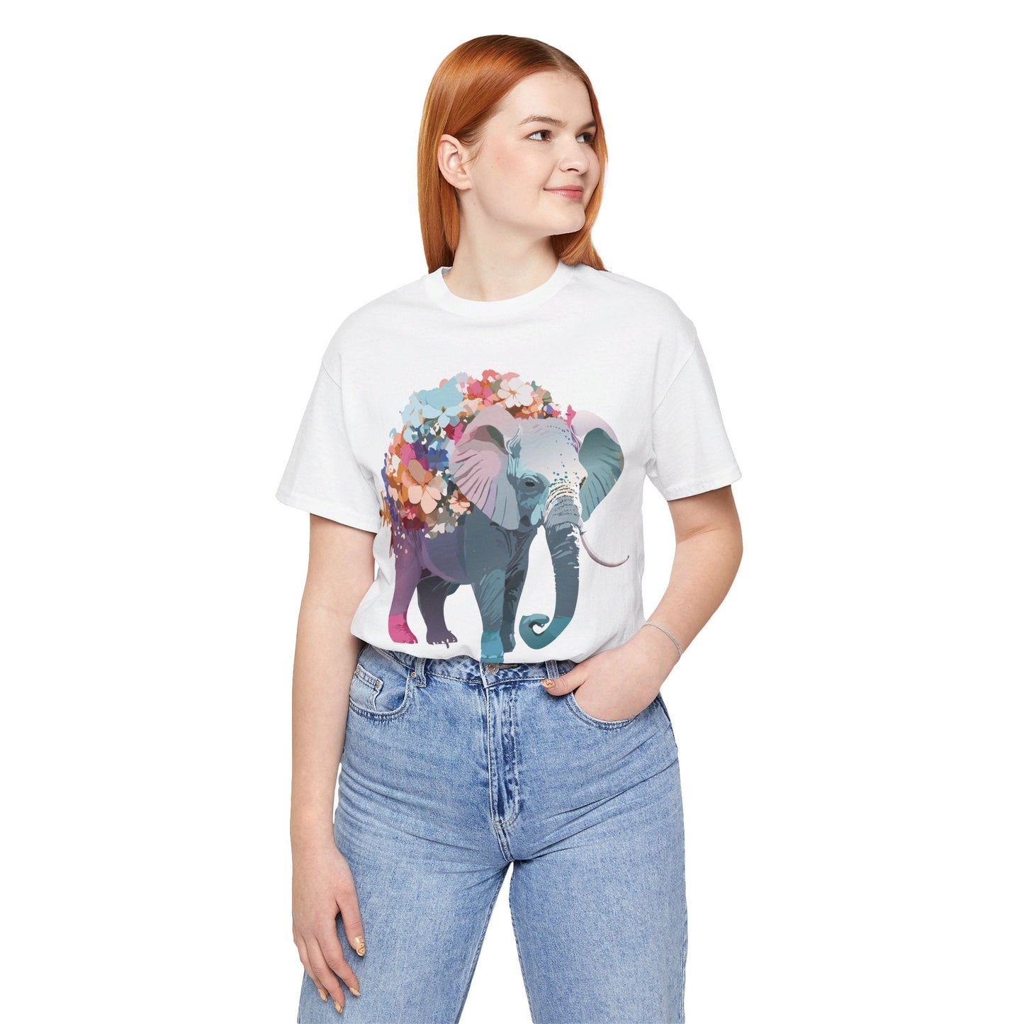 Adelpha Elephant Graphic Tee Unisex Short Sleeve Vintage Inspired Art Design Collection