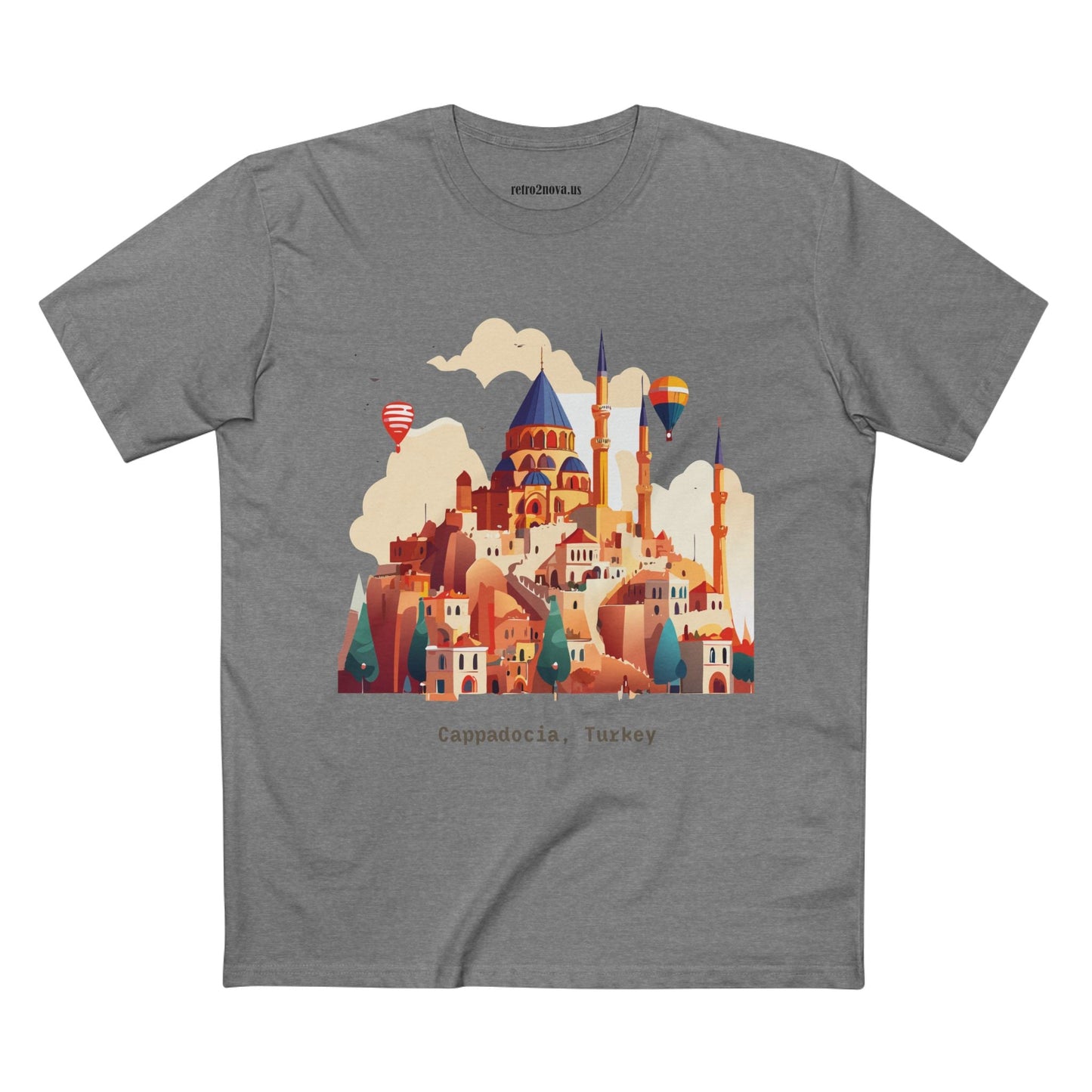 Travel Shirt Cappadocia Unisex Premium Cotton Tee With Original Art Design TT5 Art Collection