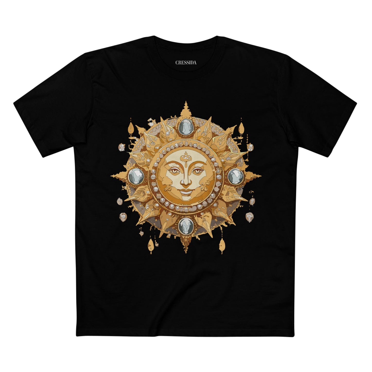 Gold Sun Graphic Unisex 100 Cotton T-Shirt with Golden Art Design 8