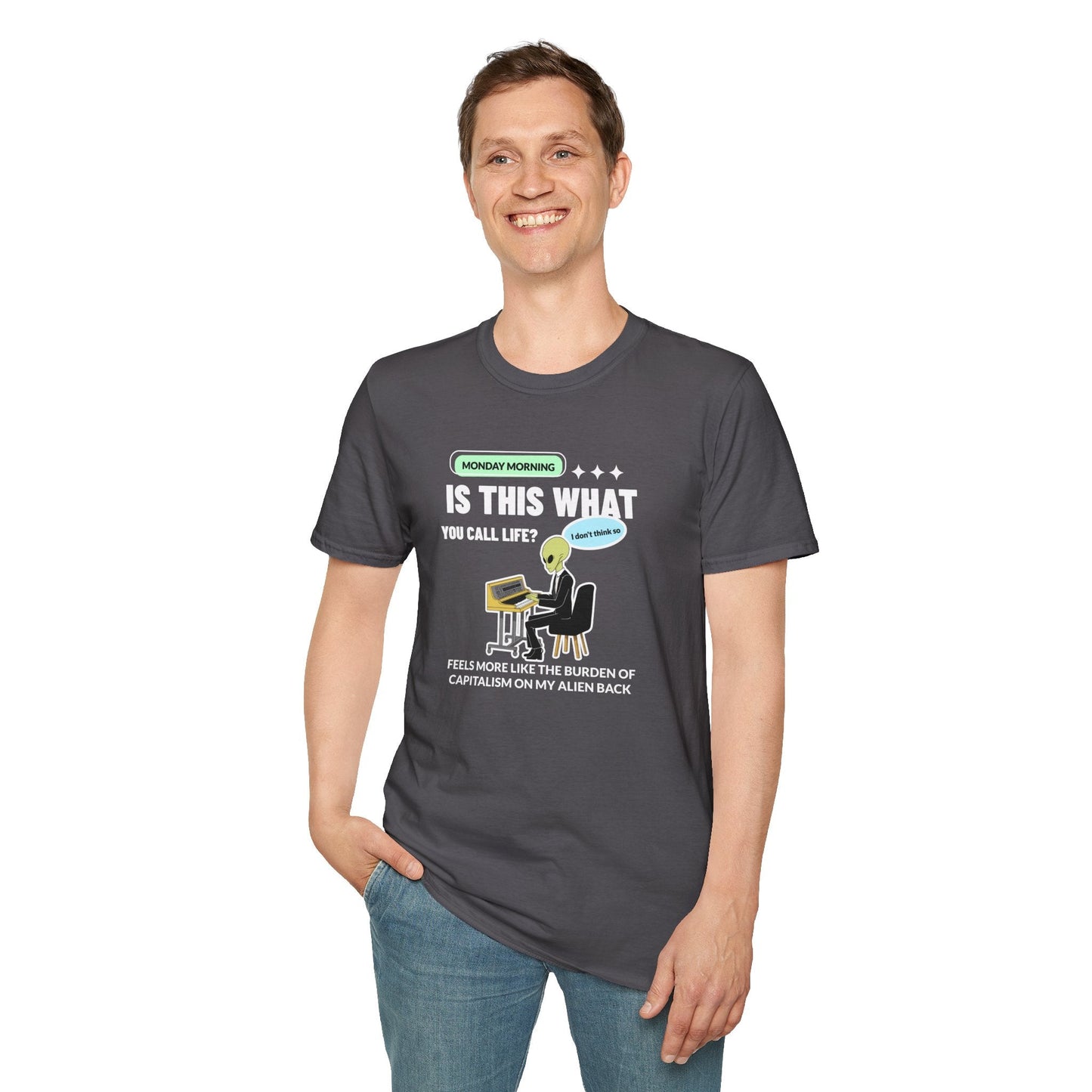 Alien Office Worker T-Shirt Unisex Cotton