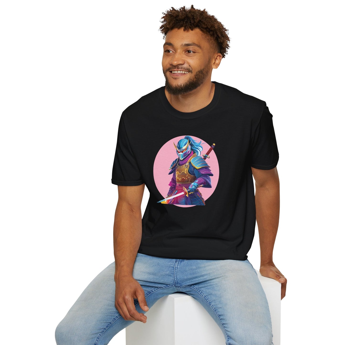 Samurai Themed Unisex Softstyle Tee Shirt Gildan 64000 100 Percent Ring Spun Cotton