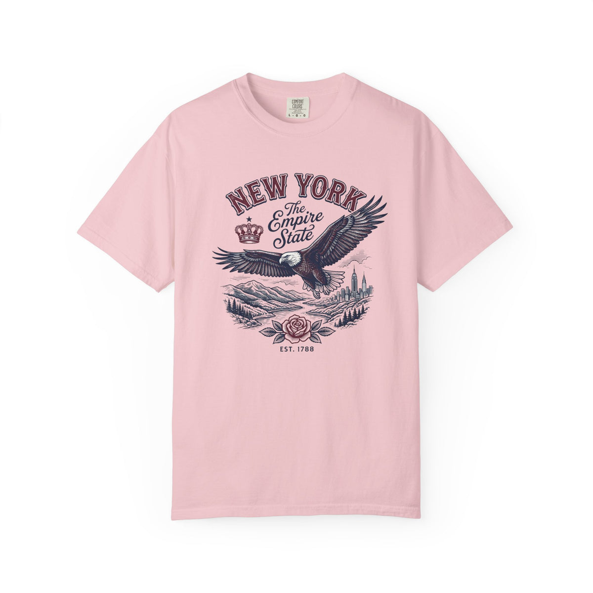 New York Empire State Eagle Vintage Travel Tourist Graphic Gift Tee Unisex 100 Cotton Comfort Colors T-Shirt