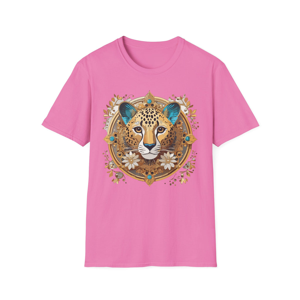 Boho Cheetah Mandala T-Shirt | Leopard Face Graphic Tee