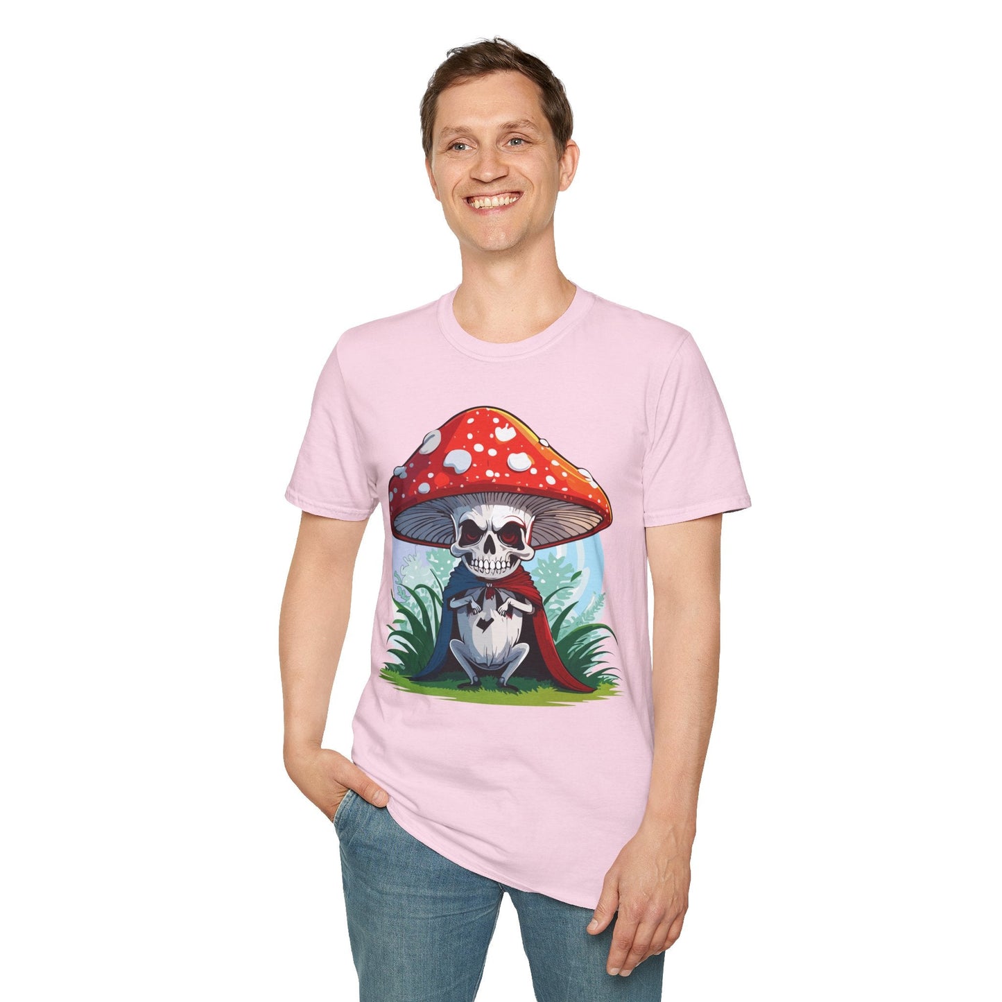 Mashroom Tee Shirt Unisex Gildan Softstyle Short Sleeve Cotton Tee With Funny Mashroom Graphic