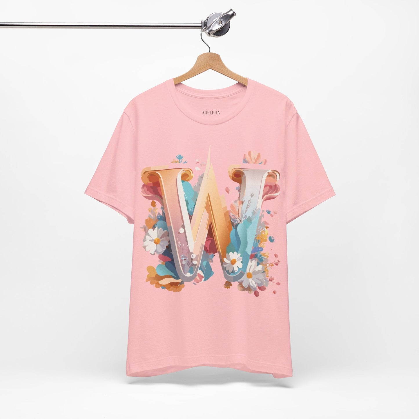 Letter W  Graphic Tee Unisex Jersey Short Sleeve Vintage Inspired ArtDesign