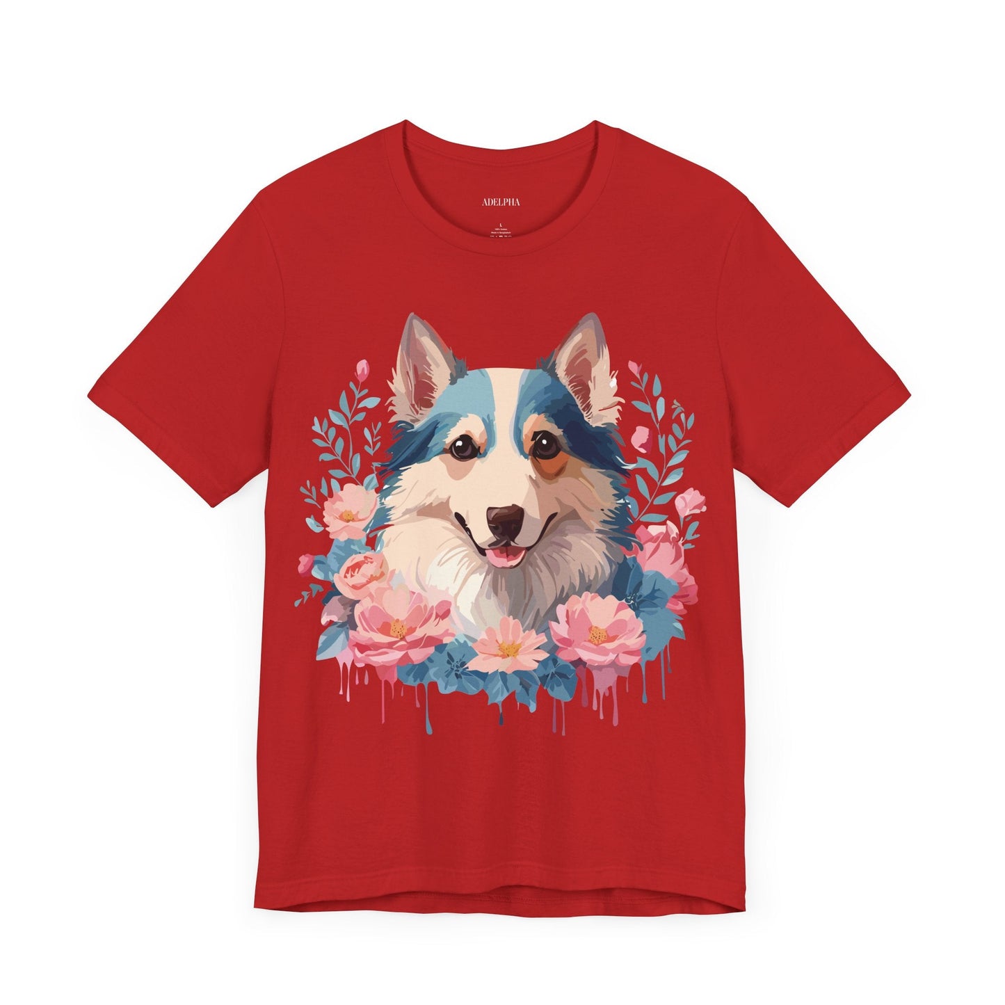 Unisex Graphic Dog Shirt Vintage Inspired Tee Art Design By Adelpha Premium Short Sleeve