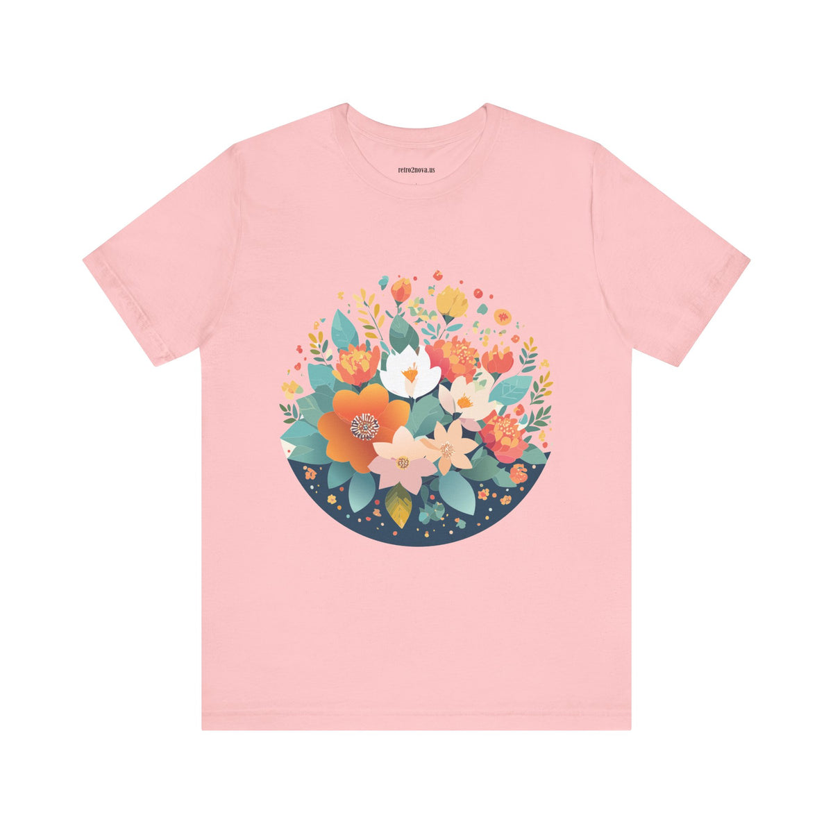 Floral Graphic Unisex Cotton Bella+Canvas Tee with Flowers Design ab100