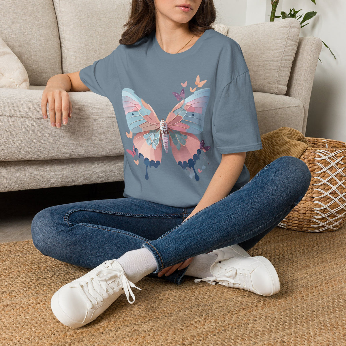 Watercolor Butterfly T-Shirt – Colorful Nature-Inspired Gift Graphic Tee Unisex 100 Cotton Gildan T-Shirt