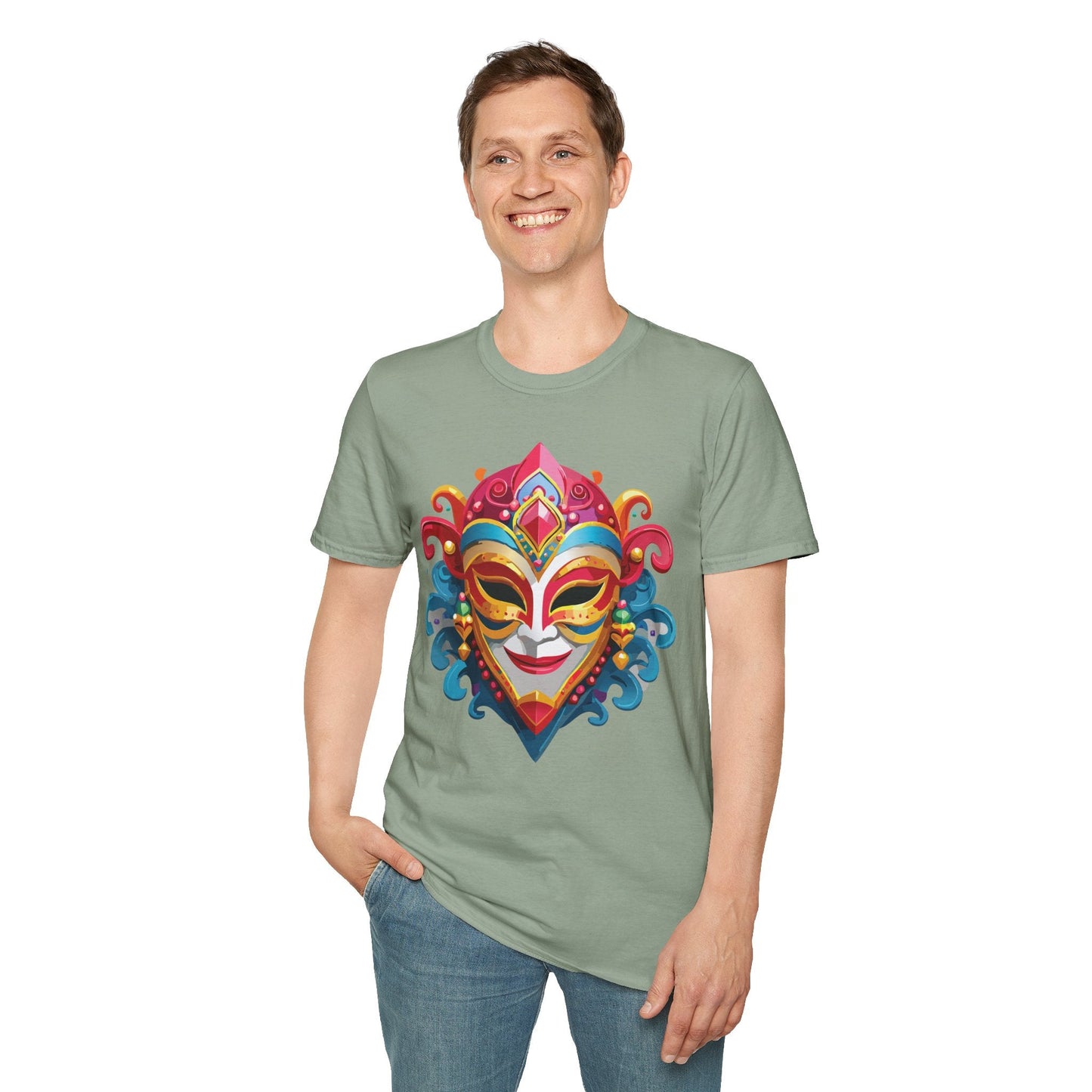 Mask Tee Shirt Unisex Masquerade Tees Softstyle 64000 100 Percent Cotton Lightweight Breathable
