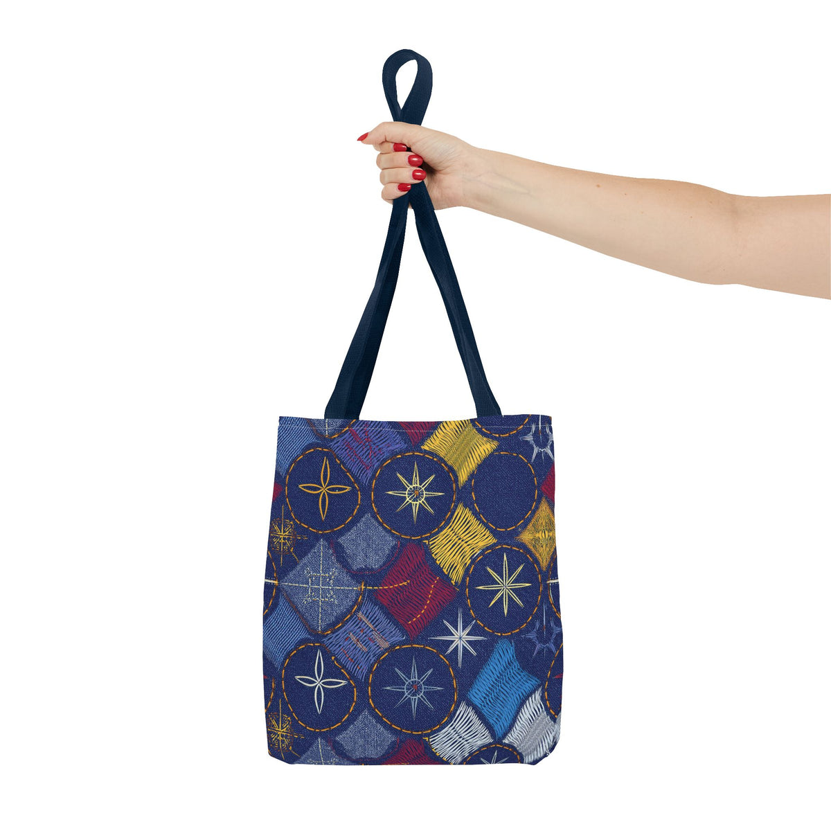 Denim Fabric Imitation Print Unisex Canvas Bag Poly Spun 3 Sizes Tote Bag 183-5
