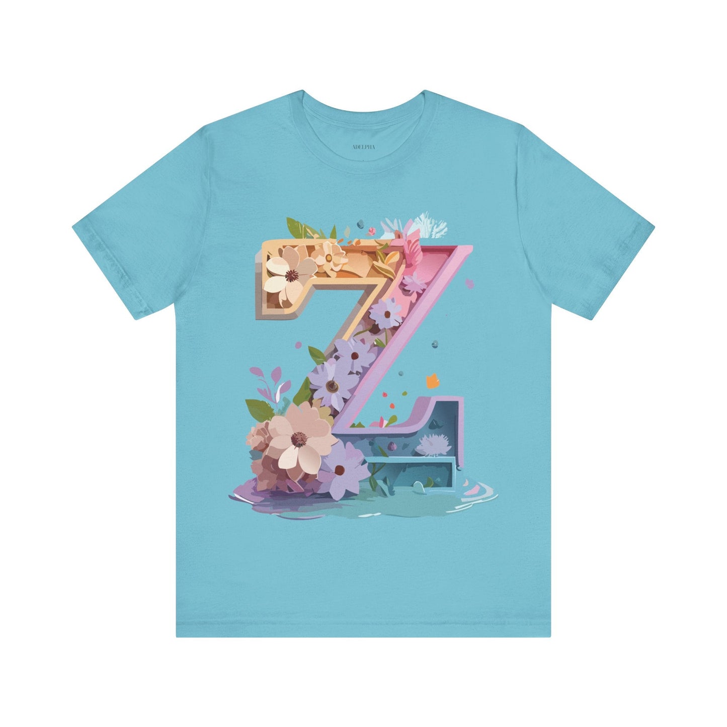 Letter Z Shirt Unisex Graphic Tee By Adelpha Vintage Inspired Jersey Short Sleeve
