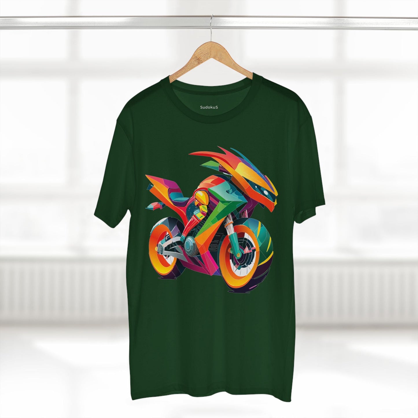 Moto Bike Graphic Unisex 100 Cotton Staple Tee 9