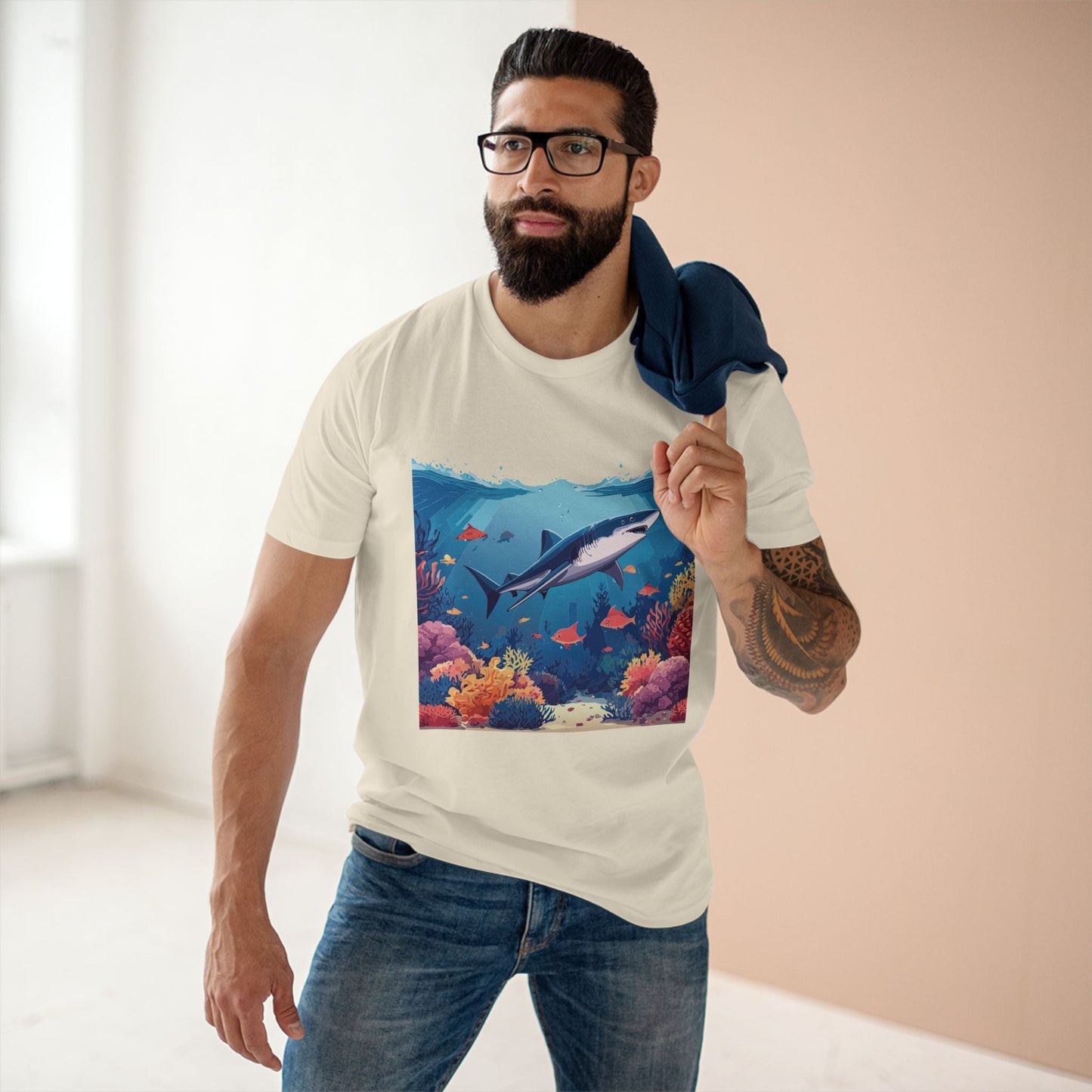 Ocean Pacific Unisex Premium Cotton Tee With Original Art Design From Retro2Nova Art Collection