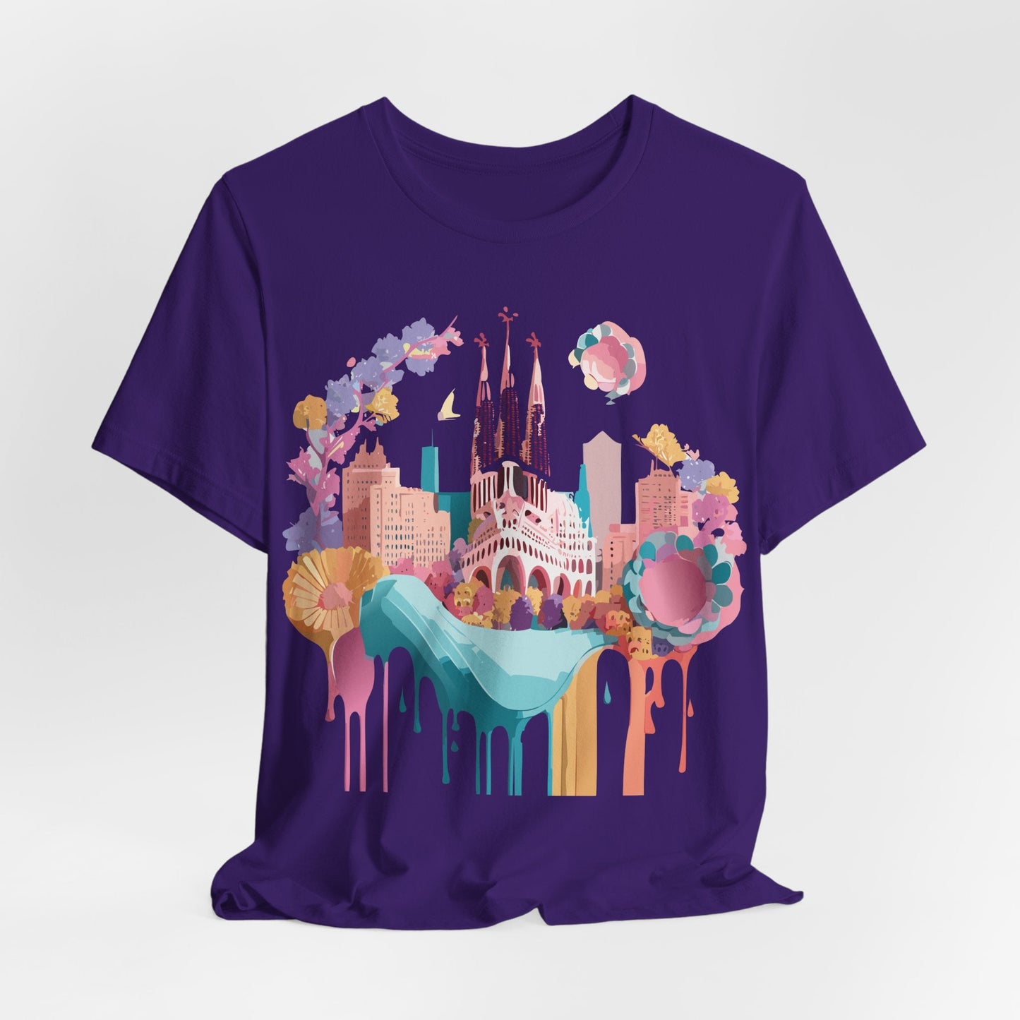 Tourist Shirt Barcelona Graphic Tee Unisex Vintage Style Adelpha Artwork Art Design Tee