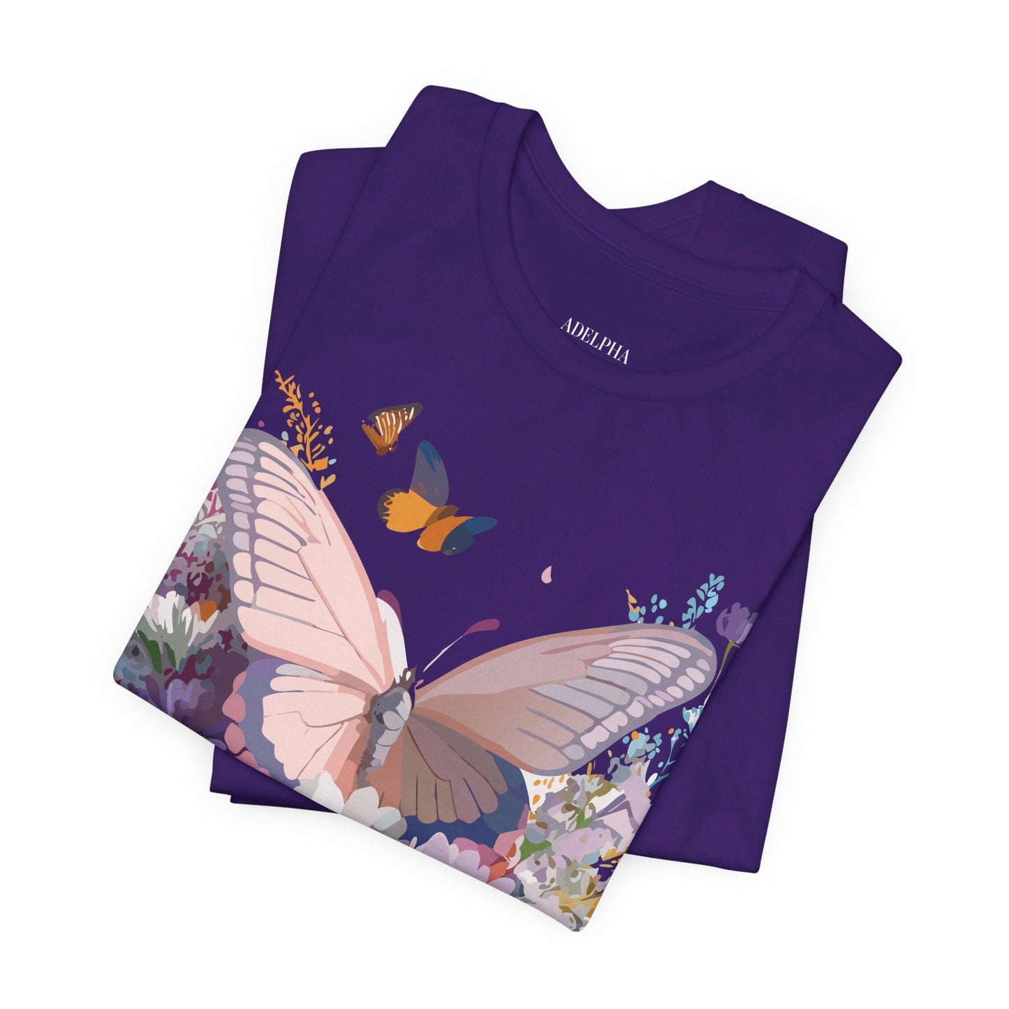 Butterfly Graphic Tee Unisex Vintage Art Design Adelpha Short Sleeve