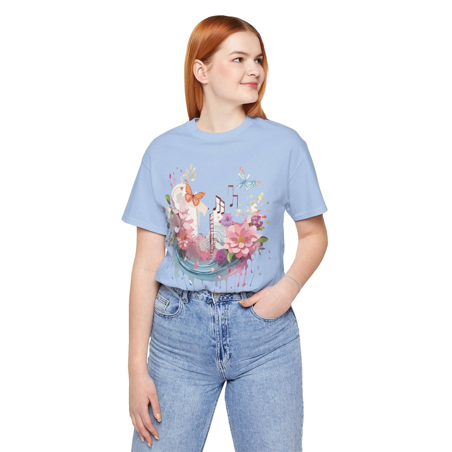 Music Graphic Unisex 100 Cotton Vintage Art with Musical Elements Tee 122