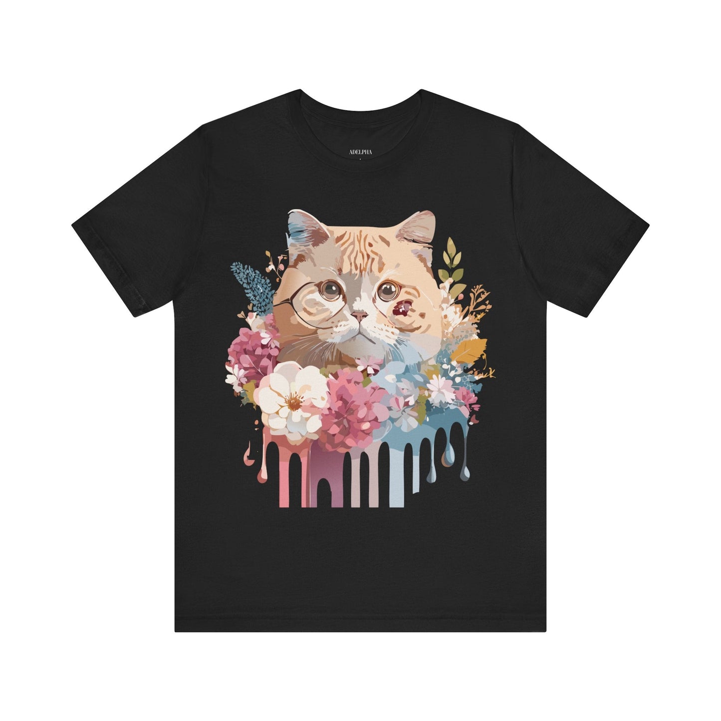Cat Graphic Tee Unisex Short Sleeve Vintage Inspired Art Design Adelpha