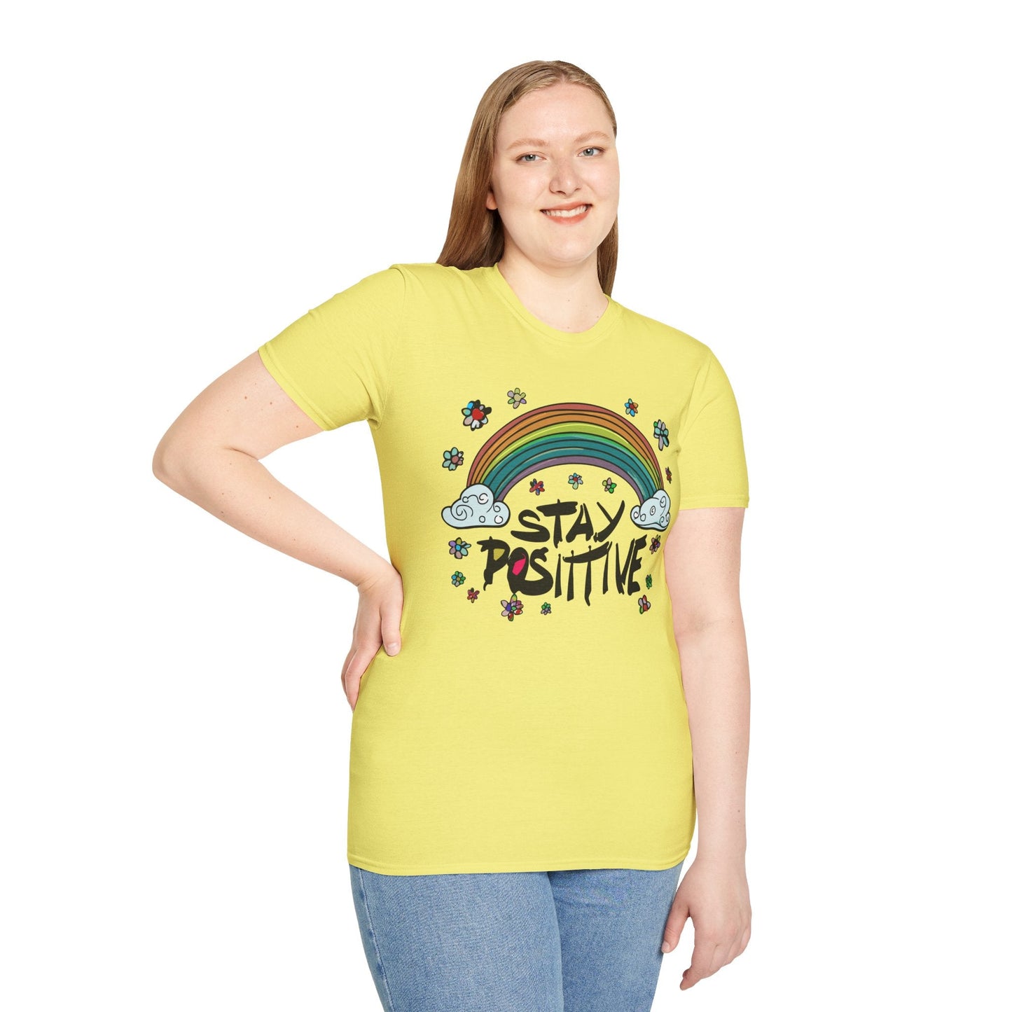 Positive Slogan T Shirt Unisex Softstyle Tee With Positive Words And Good Quotes Gildan 64000