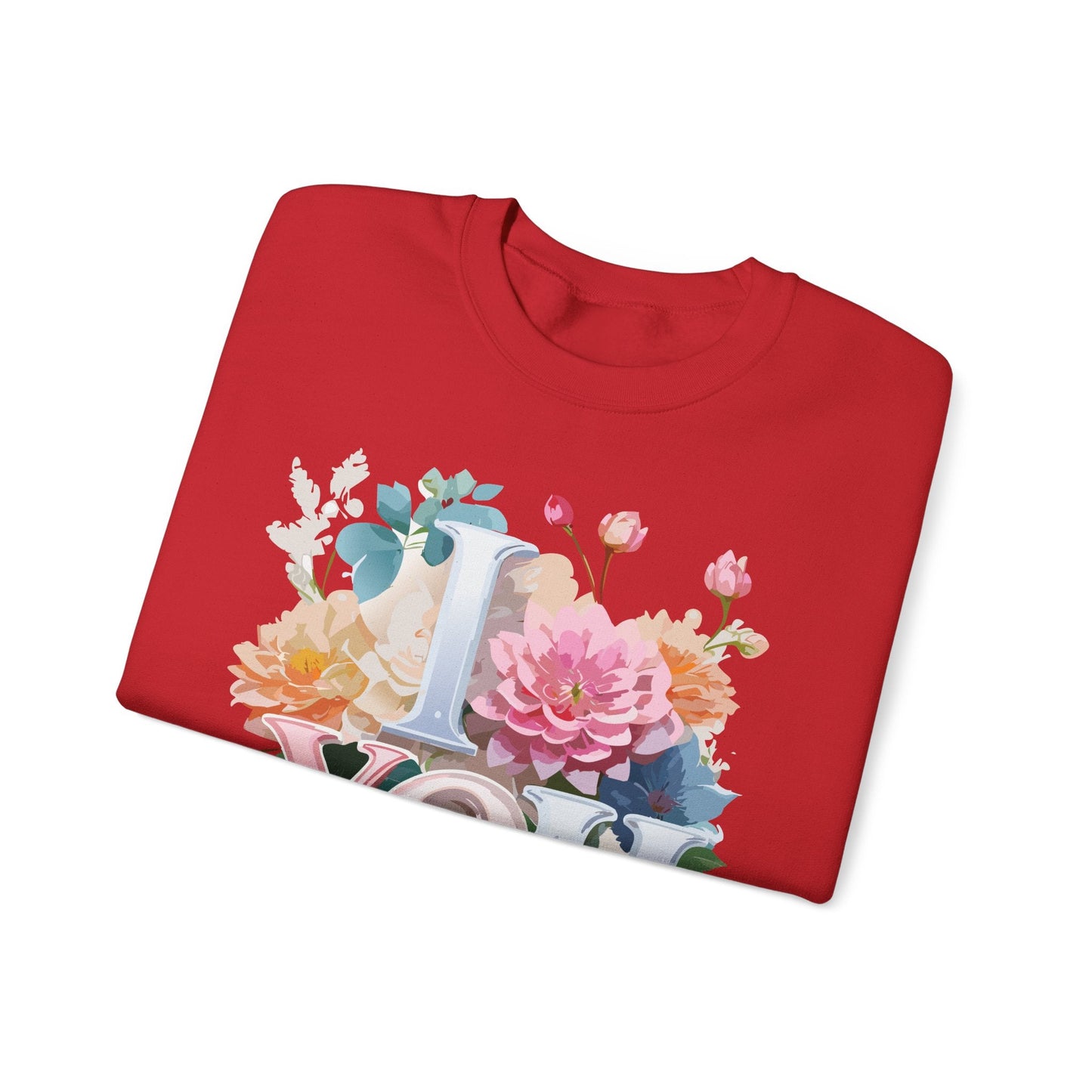 Floral Love Sweatshirt Valentines Day Unisex Crewneck Cozy Flower Design For All Season Wear