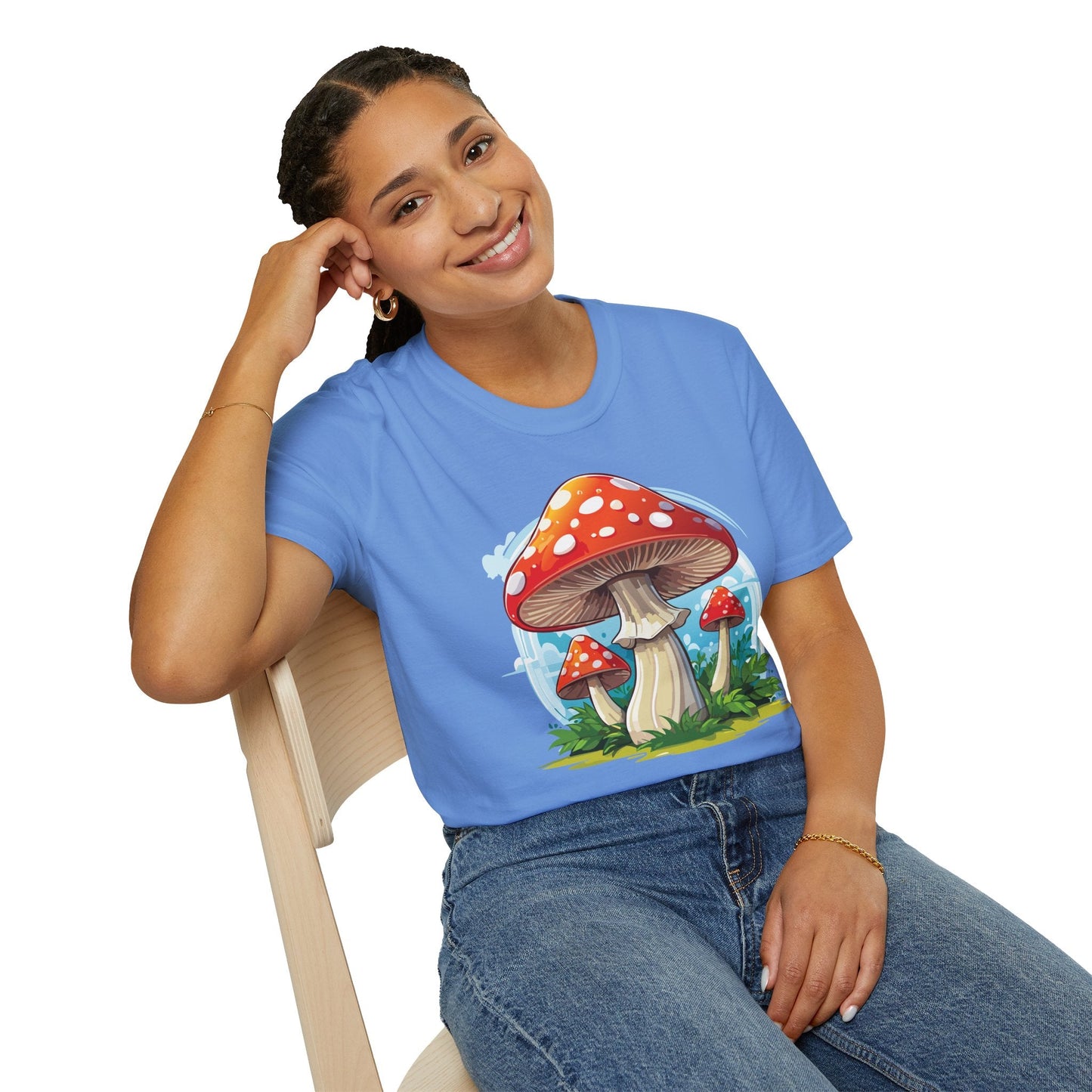 Mashroom Tee Shirt Unisex Funny Mashroom Design 100 Percent Cotton Softstyle Tee