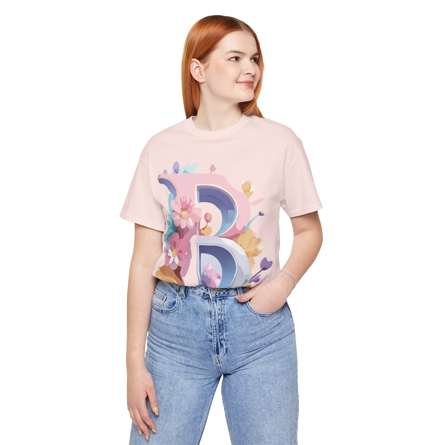 Letter B Shirt Unisex Graphic Tee By Adelpha With Vintage Inspired Artwork Short Sleeve