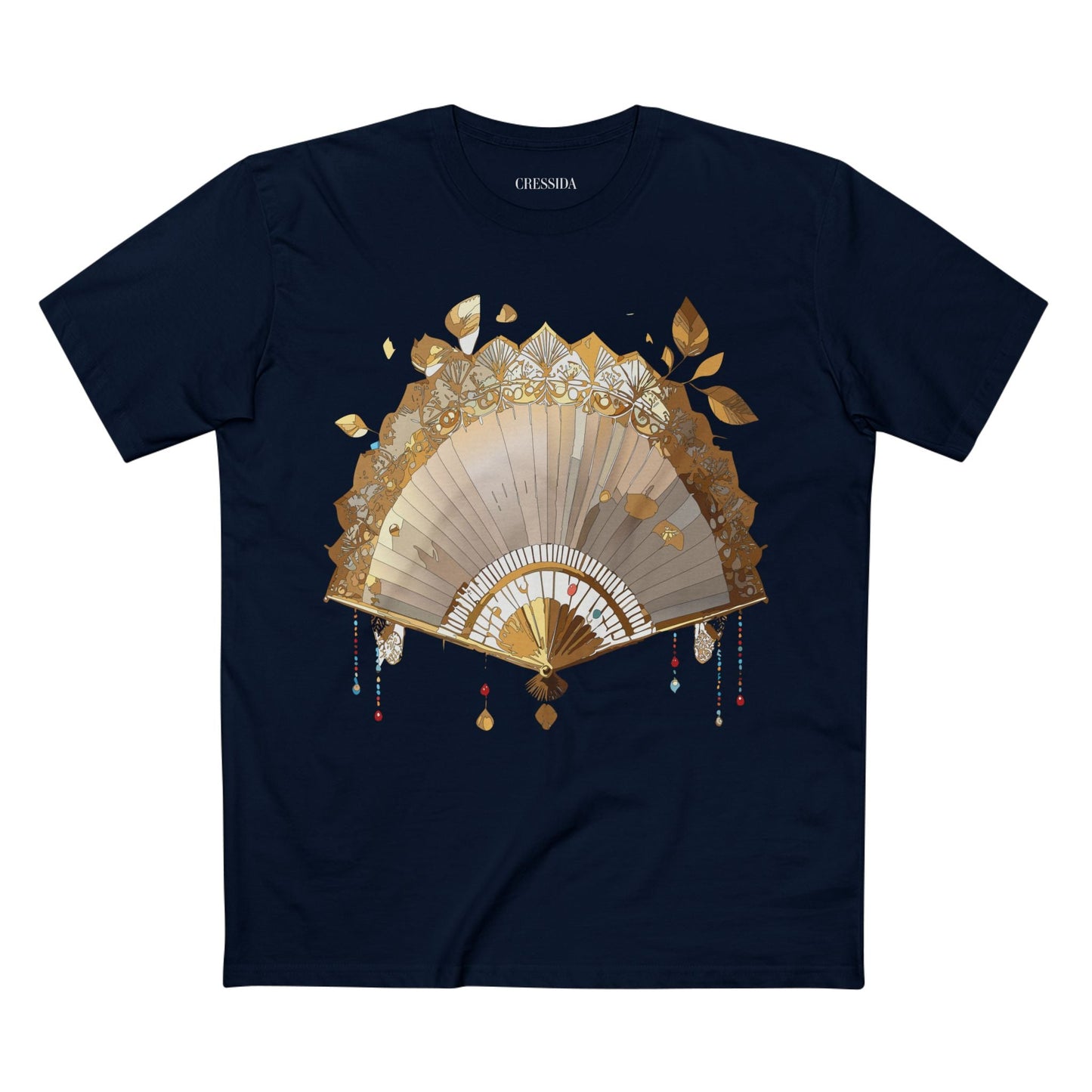 Antique Fan Graphic Design T-Shirt Unisex 100 Cotton Floral Carnival Artwork Tee 12