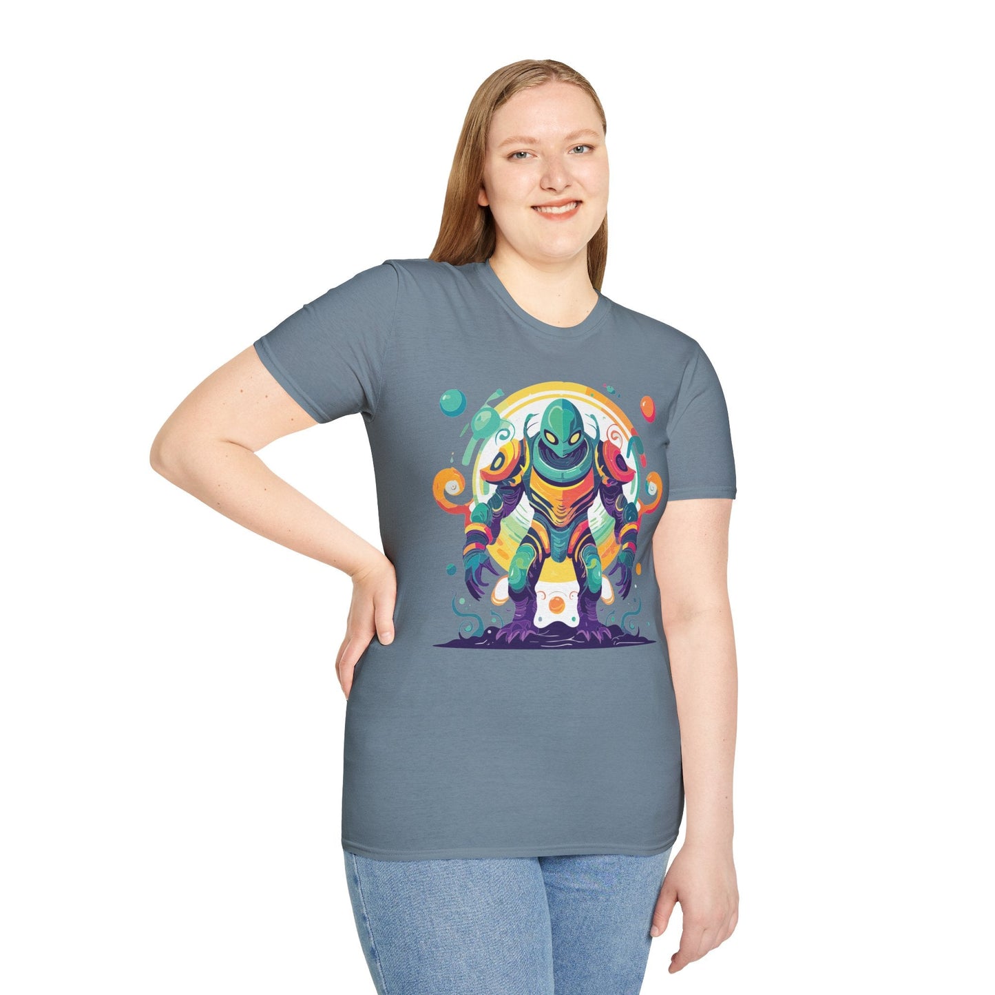 Cosmos Alien T Shirt Unisex Softstyle 64000 with Art Design Durable Comfort Artwork Tee