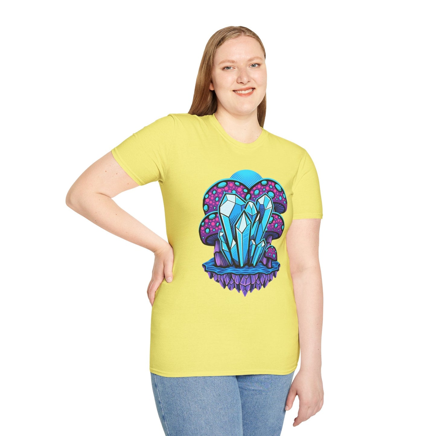 Mashroom Tee Shirt Softstyle Gildan 64000 100 Percent Ring Spun Cotton Breathable Funny Fungus
