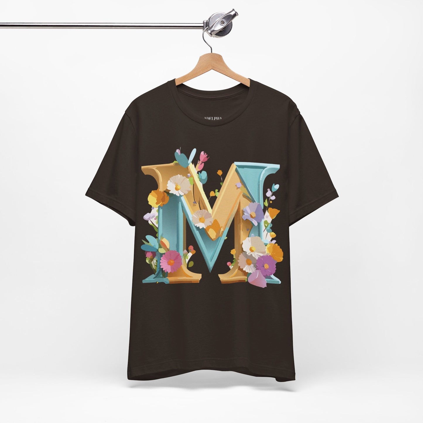 Letter M Shirt Unisex Graphic Tee From Adelpha Vintage Inspired Art Short Sleeve Jersey