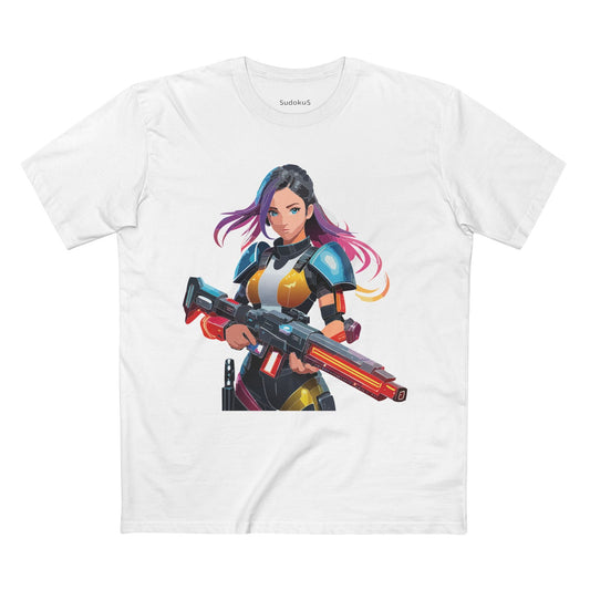 Army-woman Graphic Unisex 100 Cotton Staple Tee 19