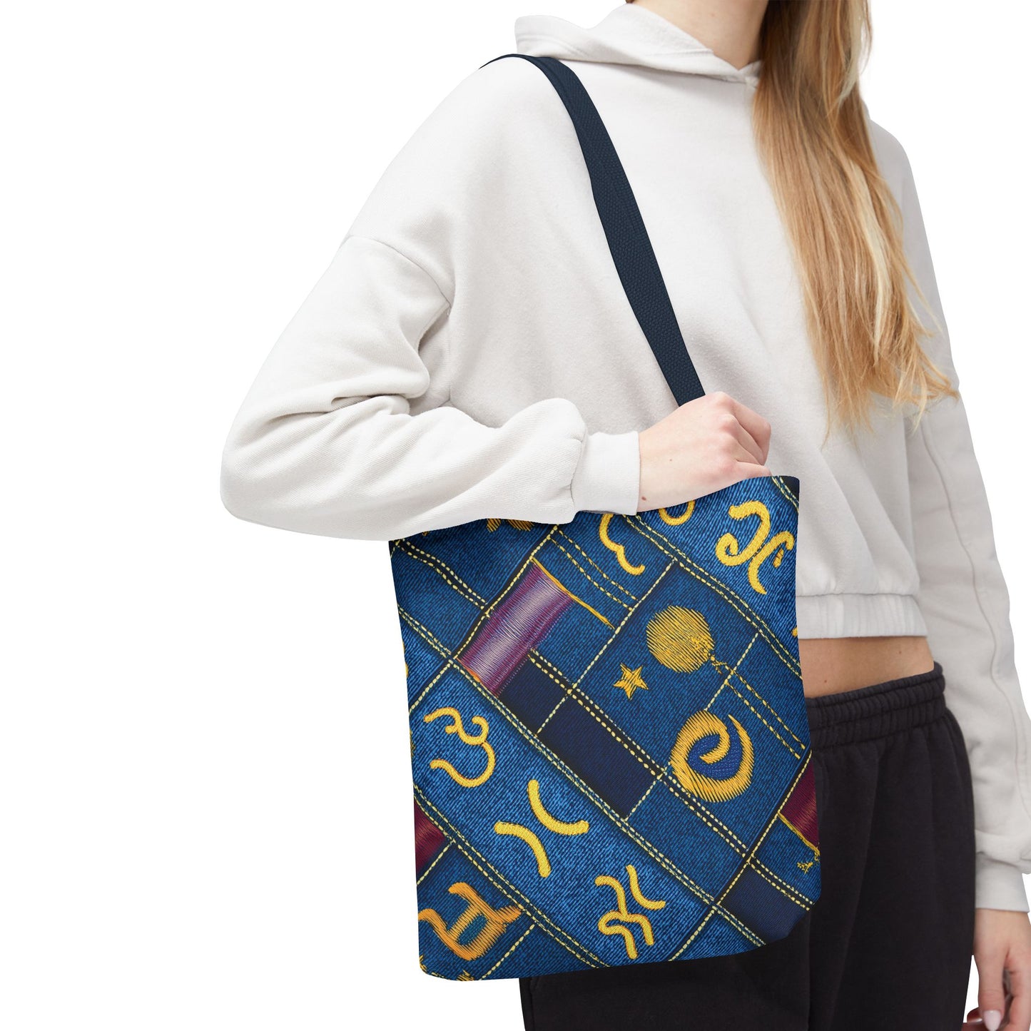 Denim Fabric Imitation Print Unisex Canvas Bag Poly Spun 3 Sizes Tote Bag 184