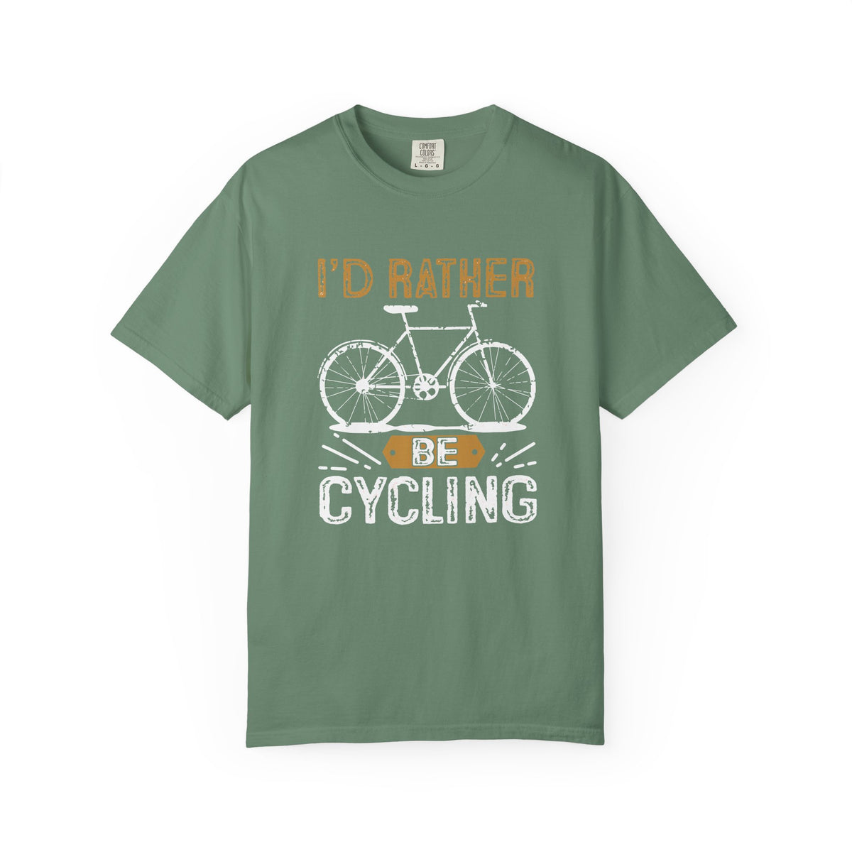 Id Rather Be Cycling Bicycle Graphic Unisex Comfort Colors Garment-Dyed Heavyweight 100 Cotton Art Design T-Shirt w58