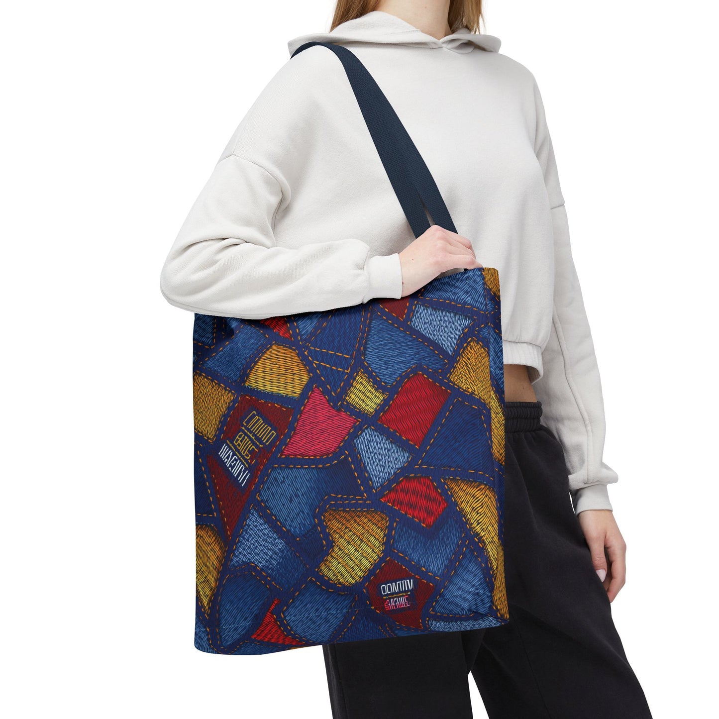 Denim Fabric Imitation Print Unisex Canvas Bag Poly Spun 3 Sizes Tote Bag 140