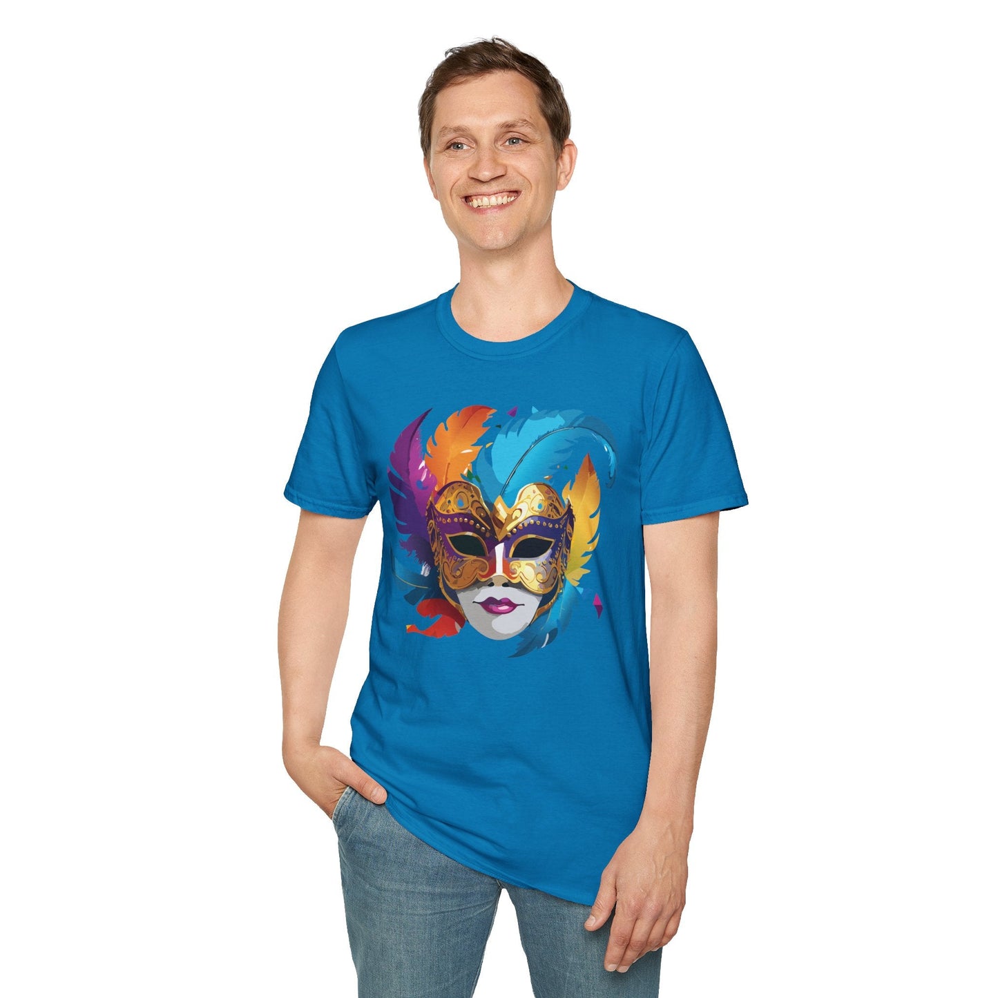 Mask Graphic Unisex Cotton Masquerade Design Artwork Tee 29