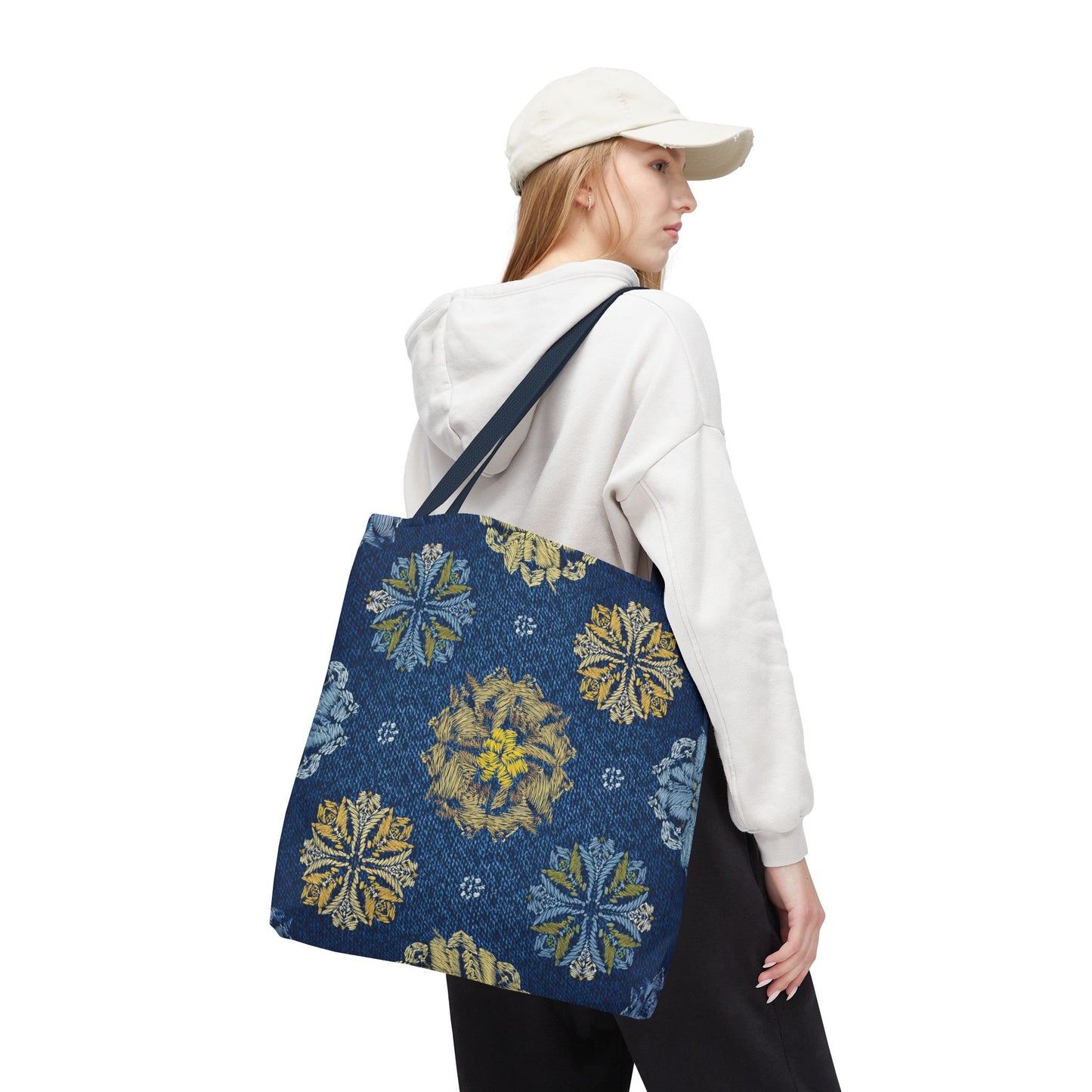 Denim Fabric Imitation Print Unisex Canvas Bag Poly Spun 3 Sizes Tote Bag 125