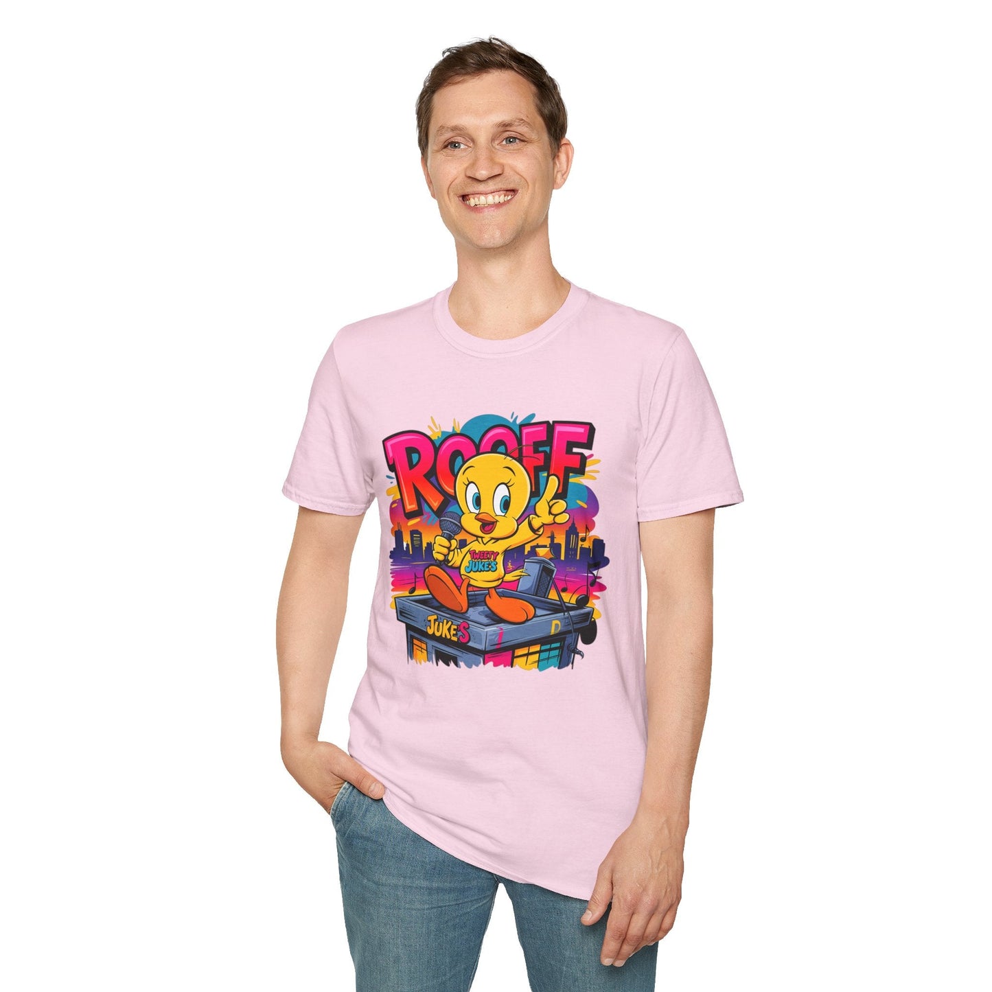 Unisex Cartoon T Shirt With Animation Funny Animals Tee Softstyle Gildan 64000 Cotton
